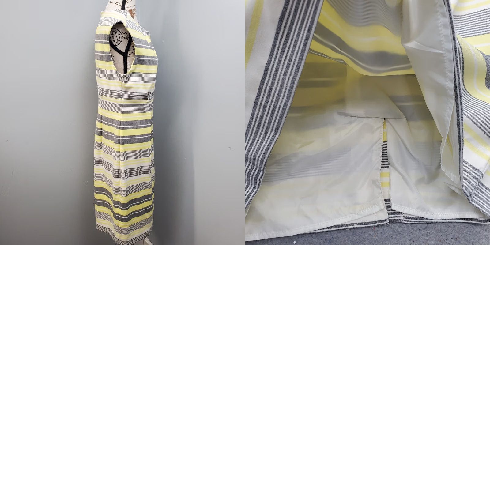 Calvin Klein Calvin Klein Womens 12 Multicolor Striped Lined Sleeveless Cap Sleeve Sheath Dress Back Zip Knee Length/ Casual Formal Party/Cocktail Size XL / US 12-14 / IT 48-50 - 8 Thumbnail