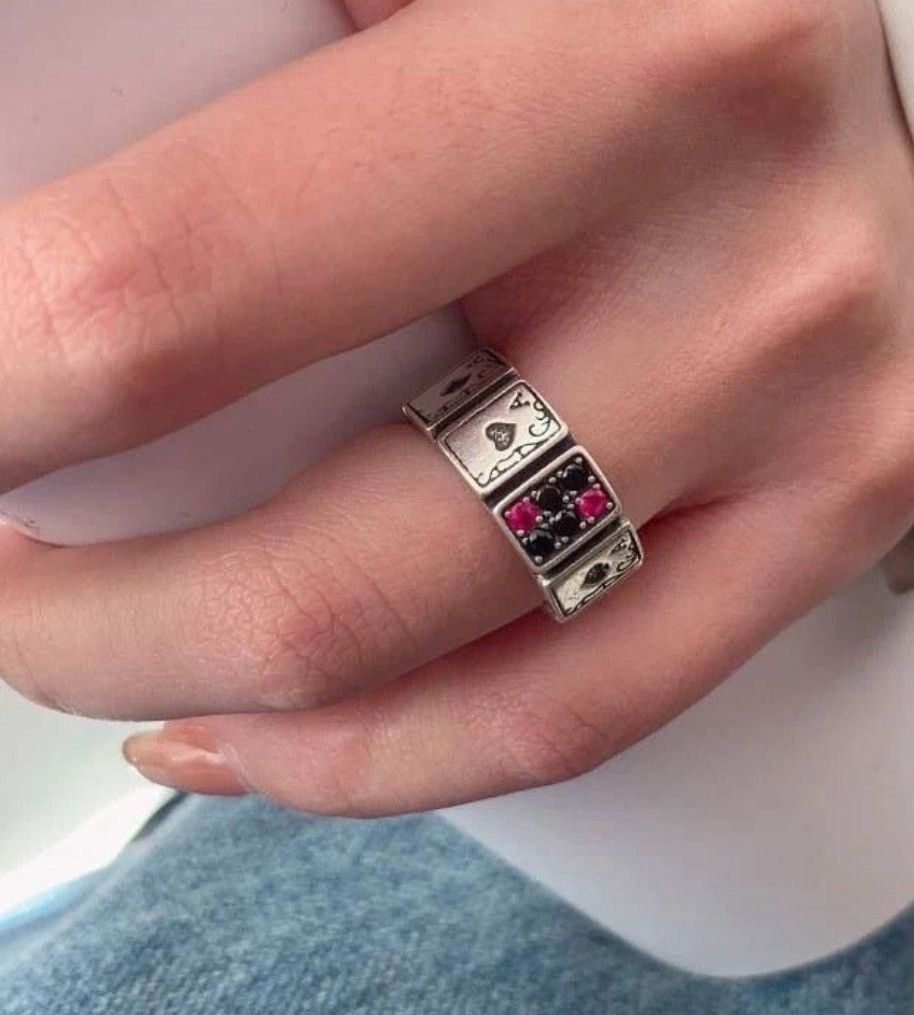 Jewelry Y2K Poker Card Adjustable Ring Size ONE SIZE - 4 Thumbnail