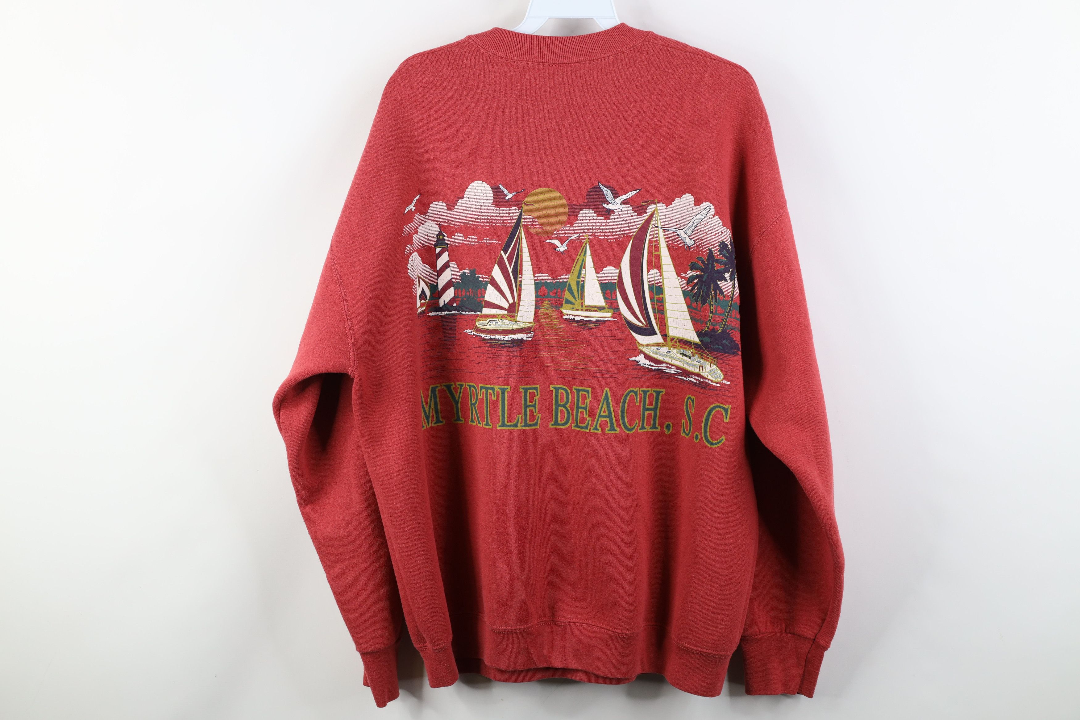 Vintage Vintage 90s Myrtle Beach Sailboat Sailing Print Sweatshirt Size XL / US 12-14 / IT 48-50 - 9 Thumbnail