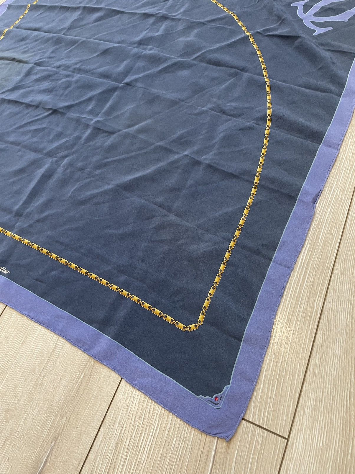 Cartier Vintage Must de Cartier Chain Silk Scarf Size ONE SIZE - 4 Thumbnail