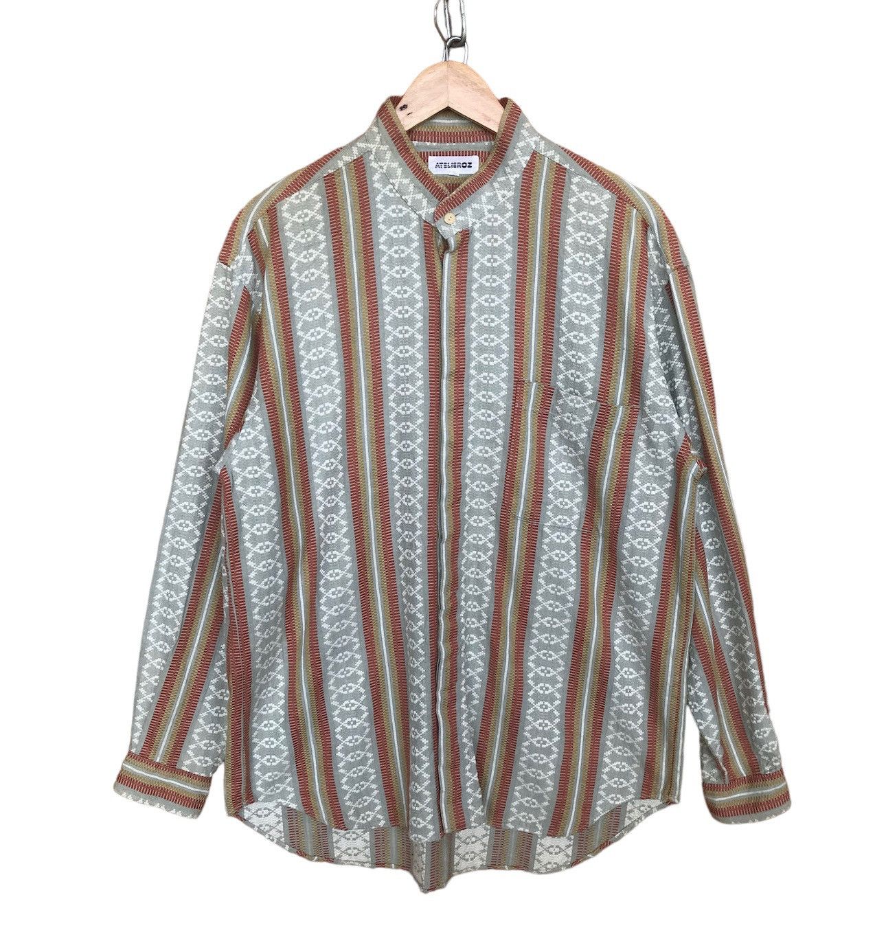 Japanese Brand Japanese ATELIEROZ American Native Mandarin Collar Shirt Size US L / EU 52-54 / 3 - 1 Thumbnail