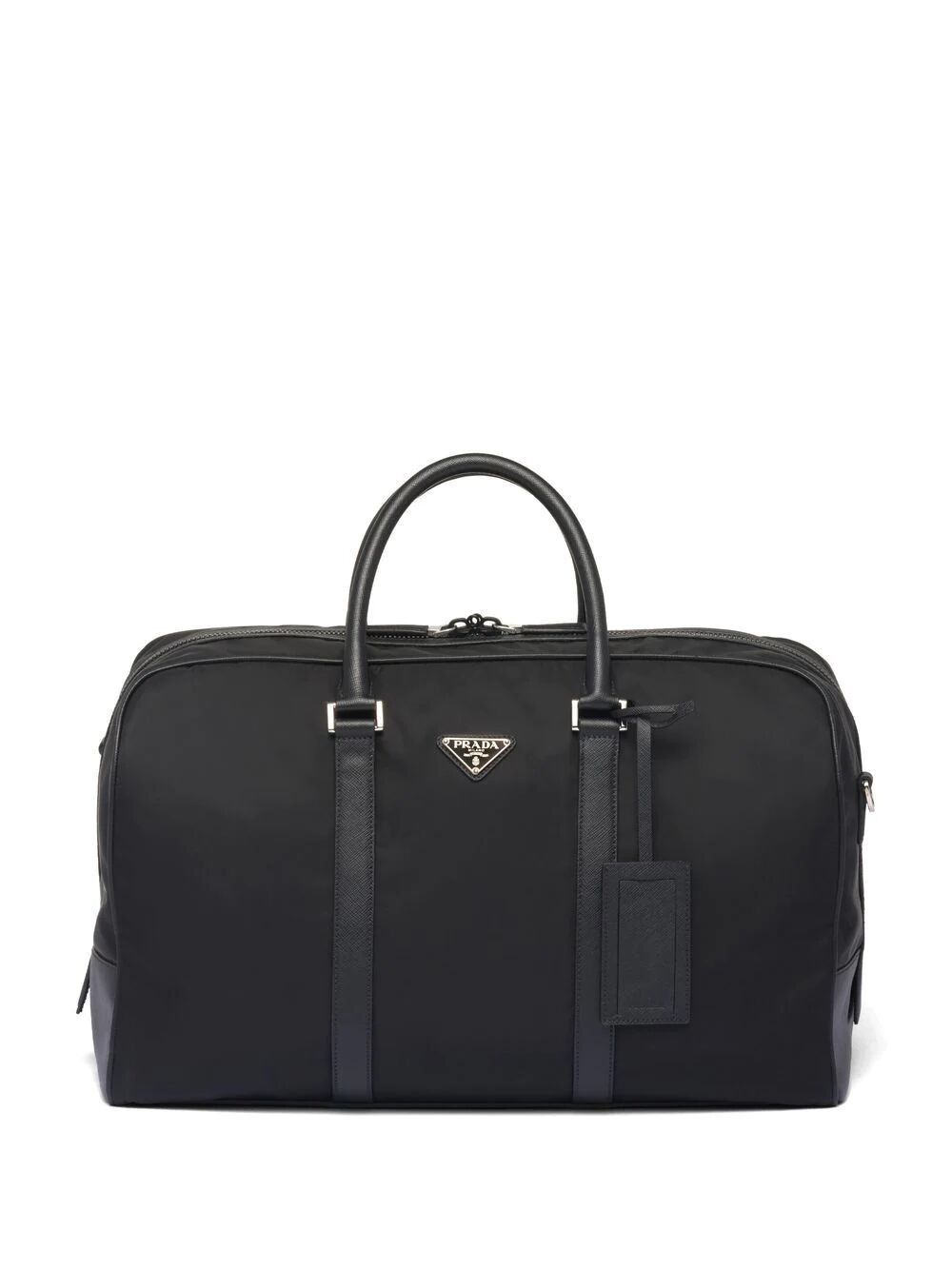 image of Prada Logo Travel Bag in Black, Men's