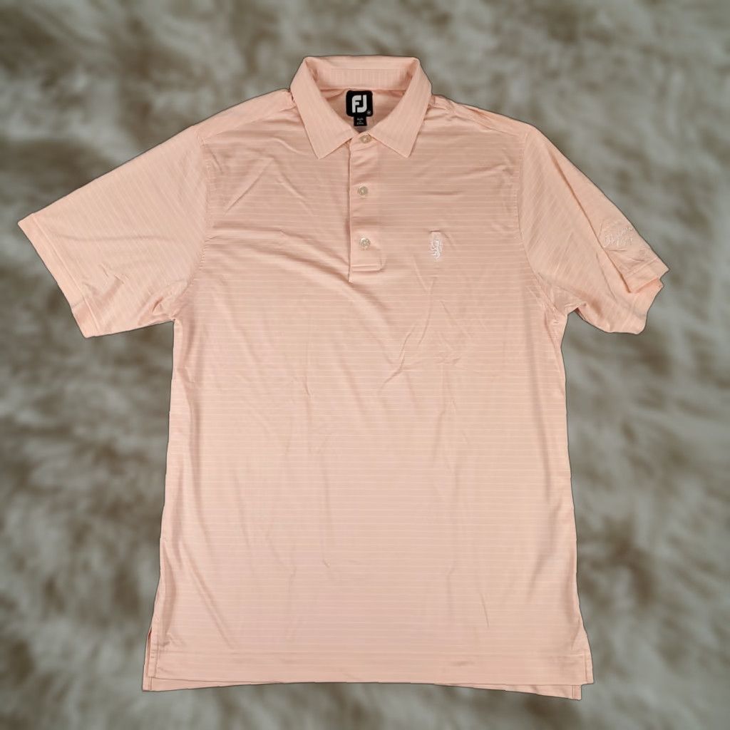 Footjoy FootJoy Polo Shirt Mens Size Medium Peach Striped Orange Color polo shirt FootJoy Shirt Medium Striped Peach Orange Color Mens Size Size US M / EU 48-50 / 2 - 1 Thumbnail