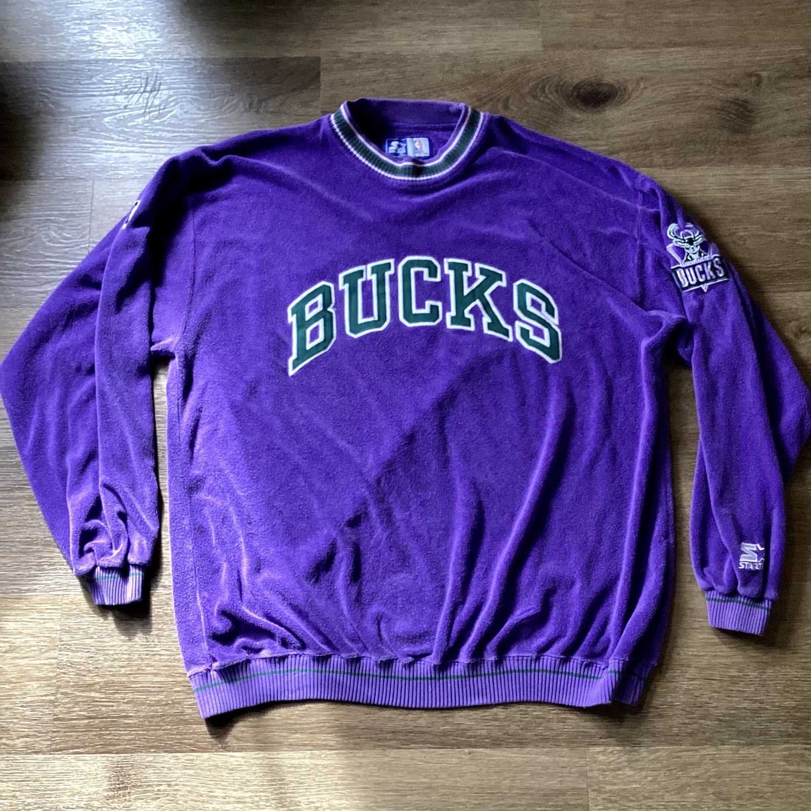 NBA Purple/ Green NBA Bucks Terry Sweater- Size XL Size US XL / EU 56 / 4 - 1 Thumbnail