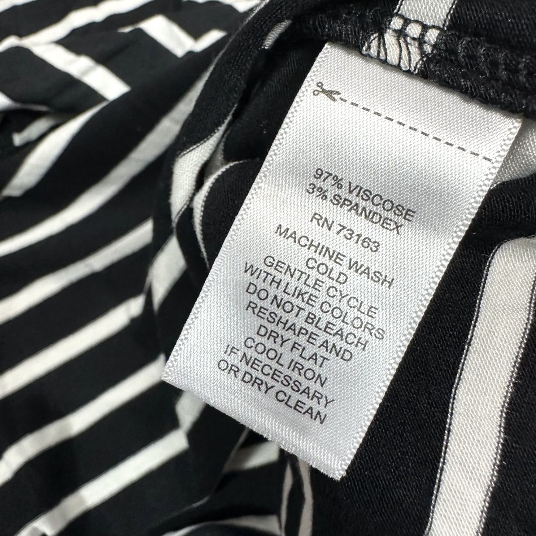 Vintage Cable & Gauge Women's Top Shirt Black White M Striped Flutter Sleeve Knot Front Size M / US 6-8 / IT 42-44 - 5 Thumbnail