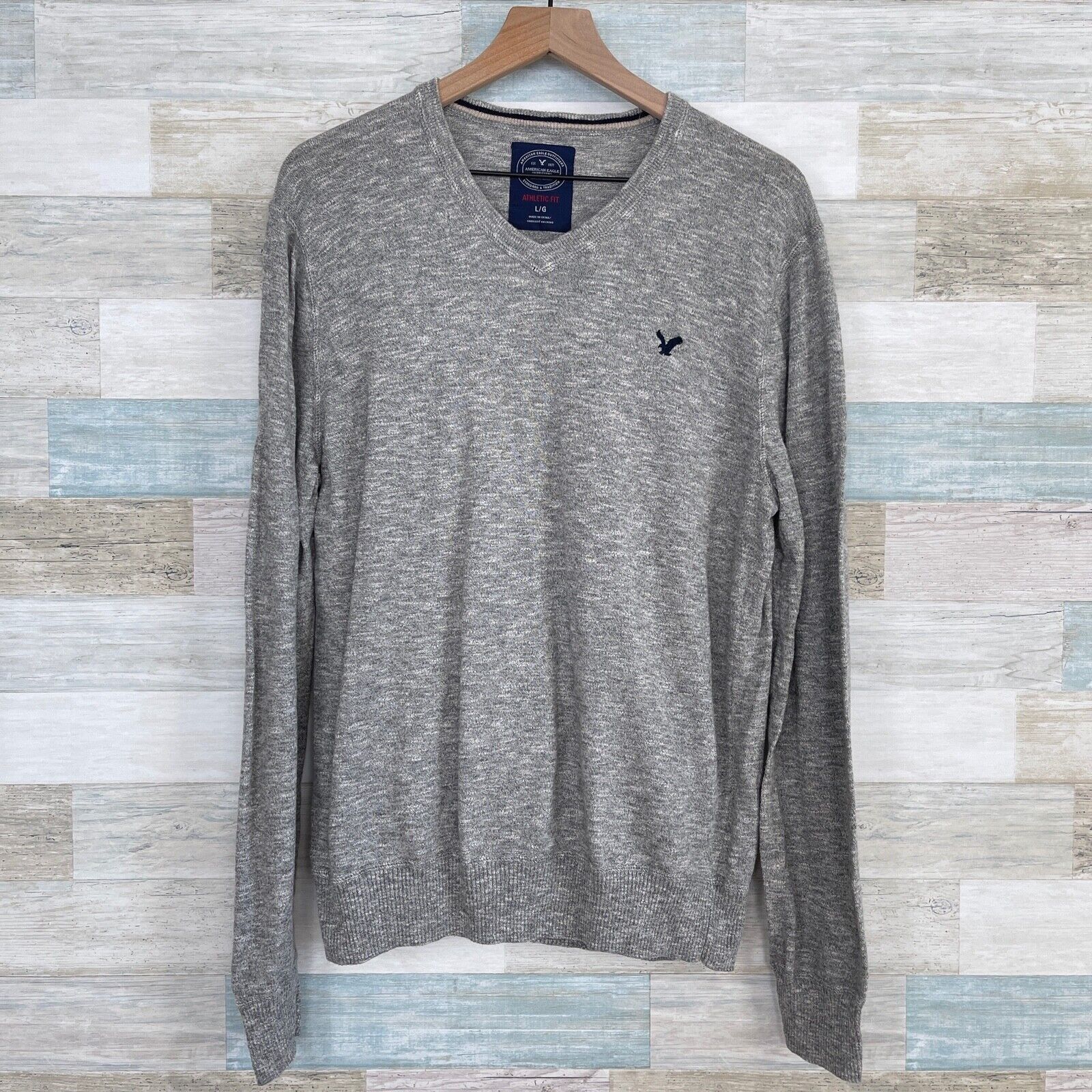 American Eagle Outfitters American Eagle Athletic V Neck Sweater Gray Lightweight L Size US L / EU 52-54 / 3 - 1 Thumbnail