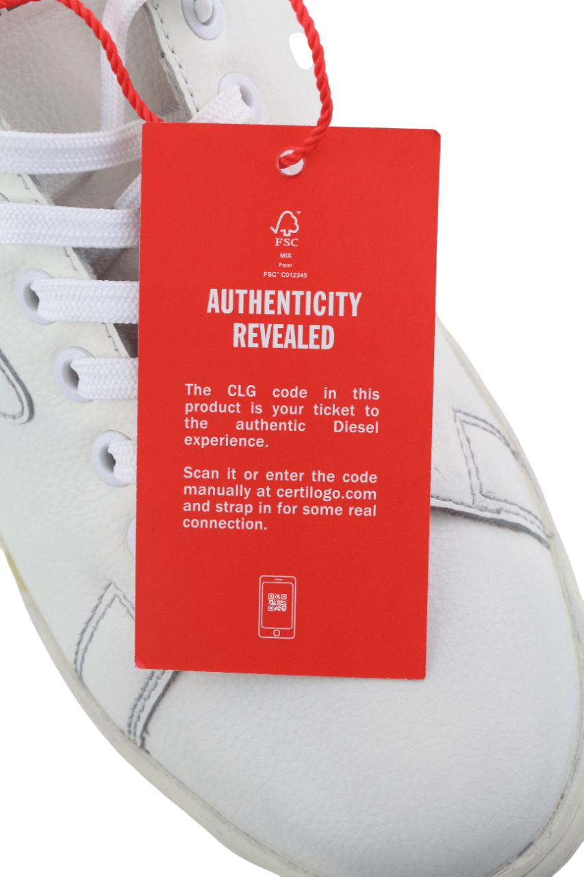Diesel S-ATHENE LOW EU41 White Leather Lace Light Logo 40557 Size US 8.5 / EU 41-42 - 13 Thumbnail