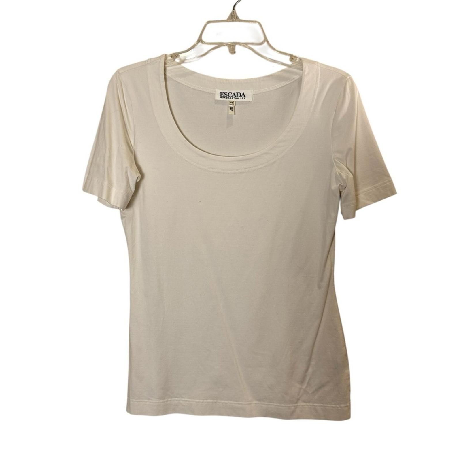 Escada Escada Women's White Short Sleeve Tee Sz 38 Size M / US 6-8 / IT 42-44 - 1 Thumbnail