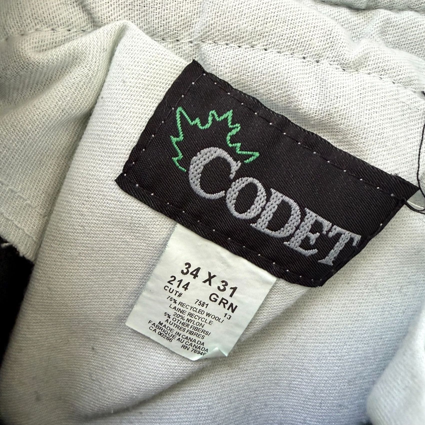 Vintage Codet Heavy Green Wool Blend Outdoor Pants - Mens Size 33 Size US 33 - 5 Thumbnail