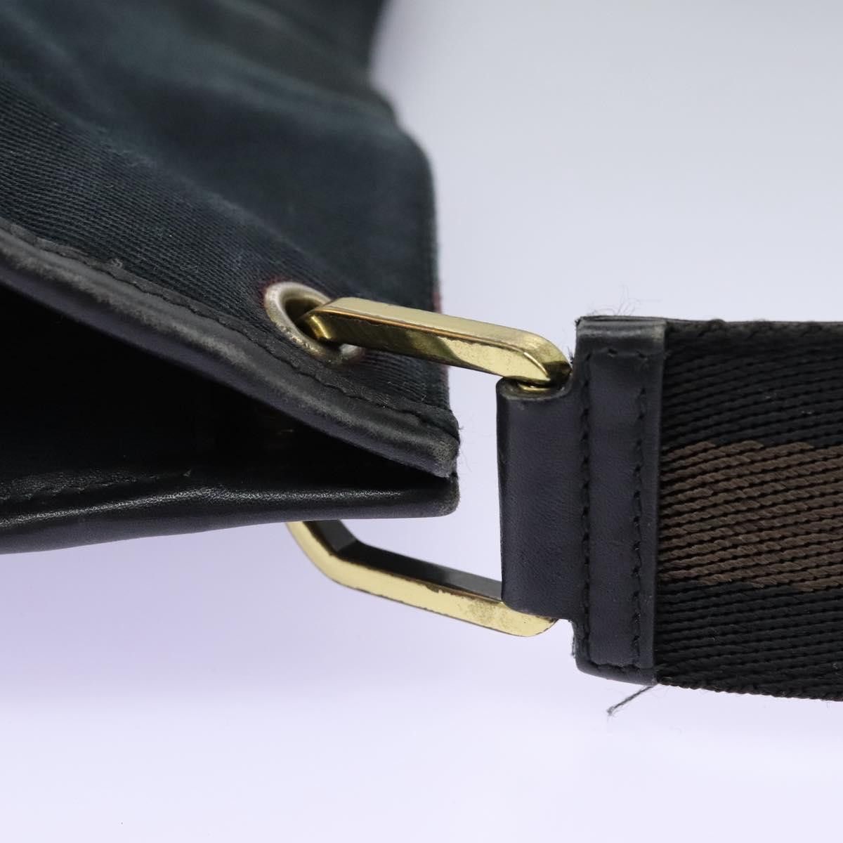 Gucci GUCCI Sherry Line Shoulder Bag Canvas Black Brown Size ONE SIZE - 15 Thumbnail