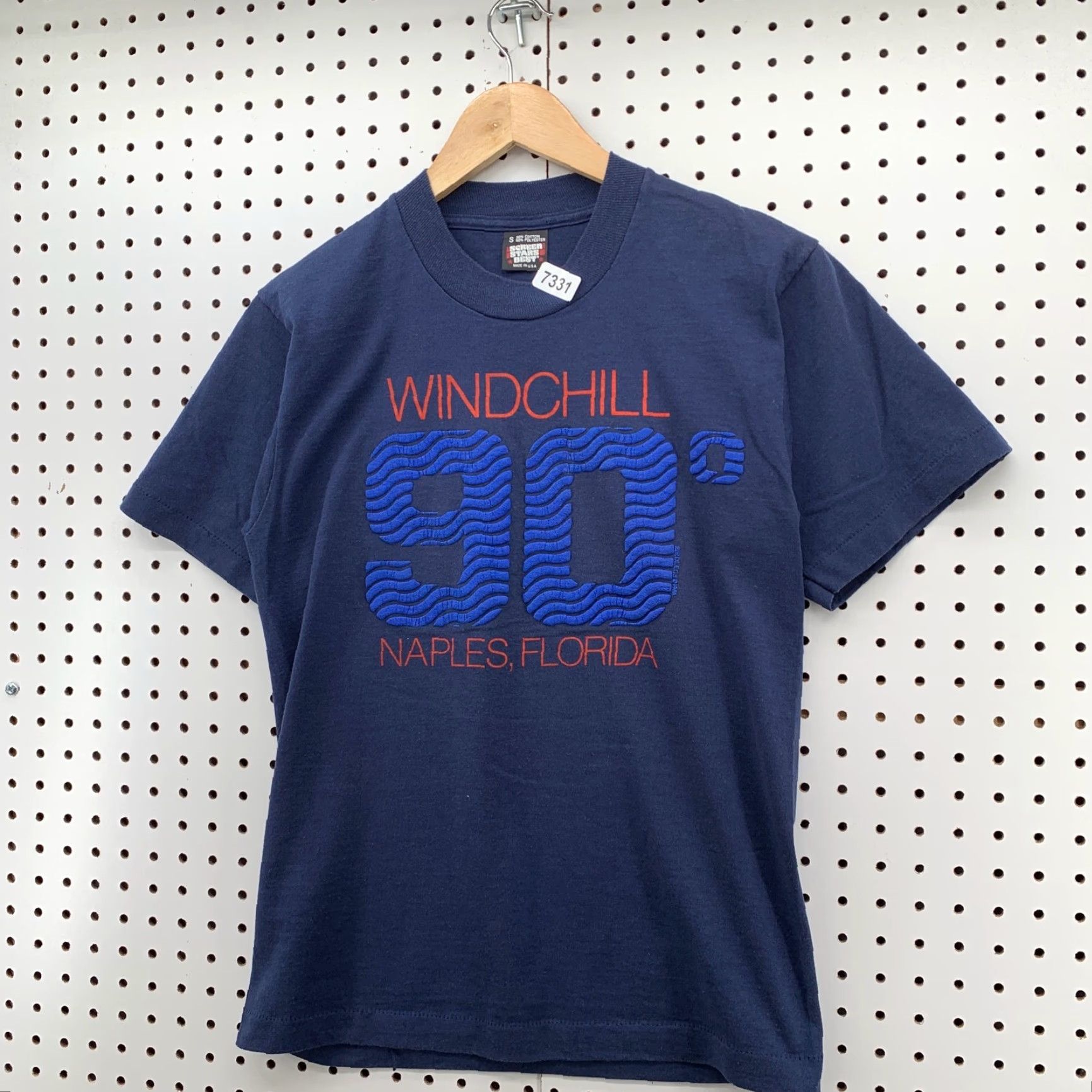 Vintage Vintage 90s Screen Stars Florida T-Shirt Mens Small Blue Cotton Funny Windchill 17.5x25 Size US S / EU 44-46 / 1 - 4 Thumbnail