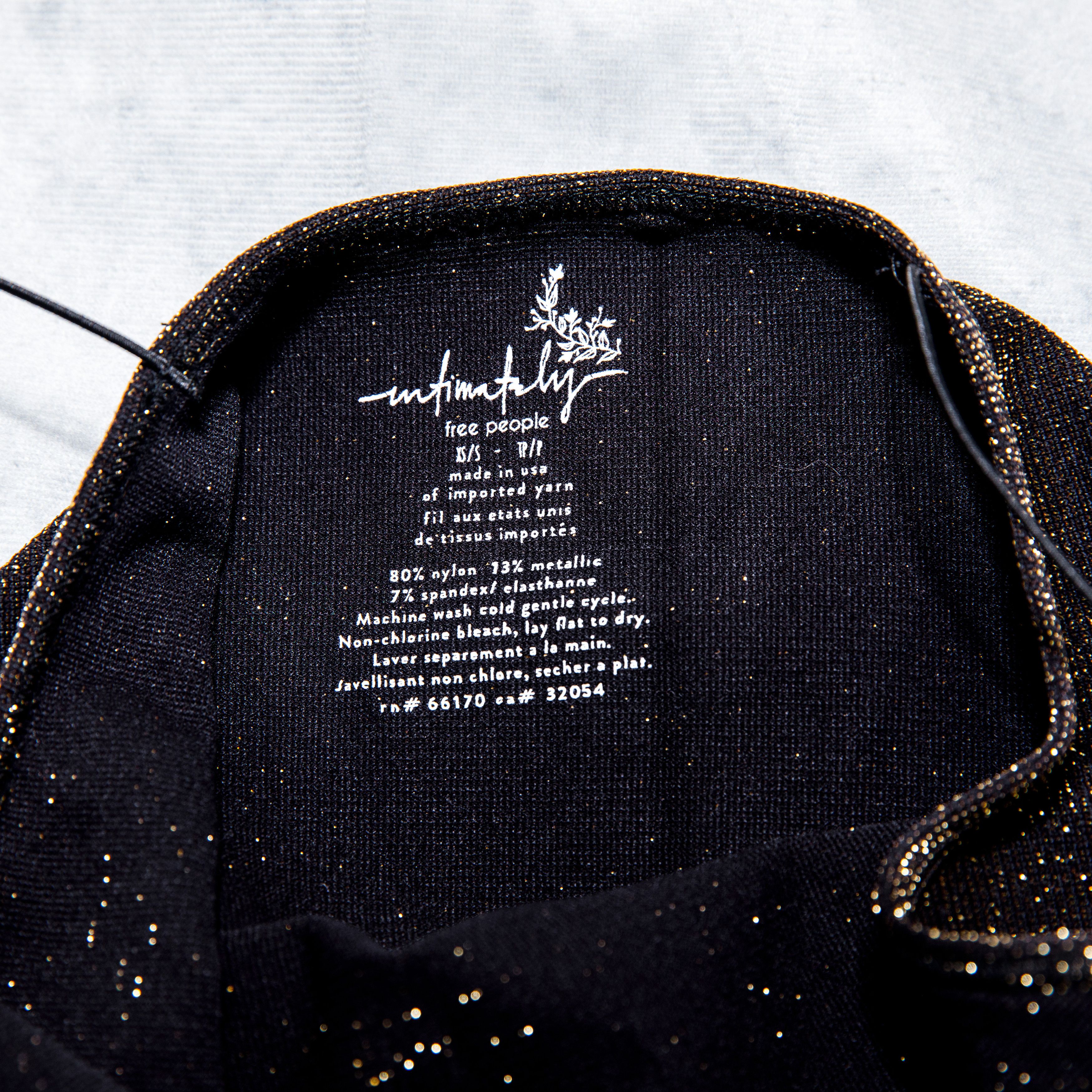 Free People Intimately Free People Tank Top XS/S Black Gold Sparkle Size XS / US 0-2 / IT 36-38 - 8 Thumbnail