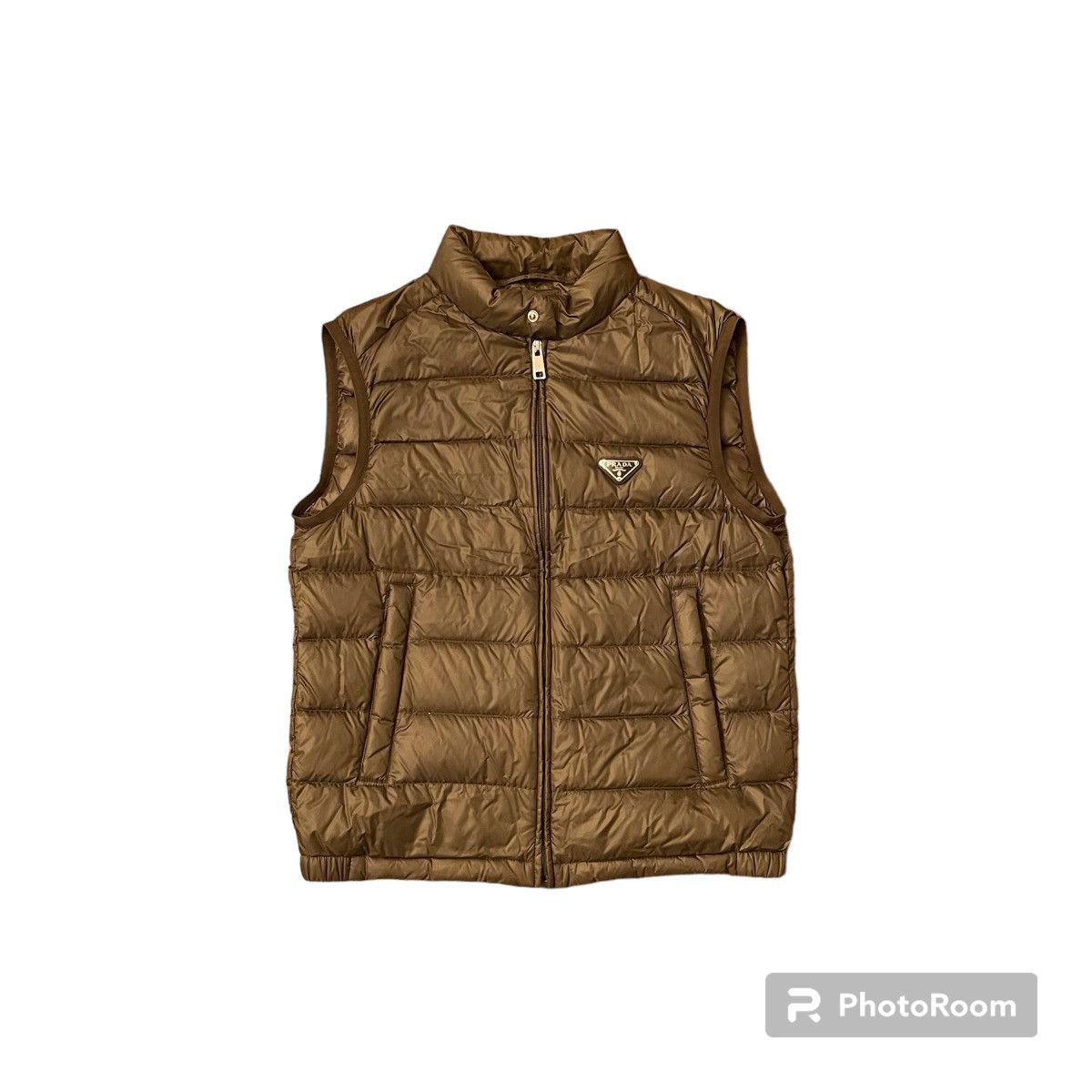 image of Prada Nylon Down Vest Size 46 in Olive, Men's