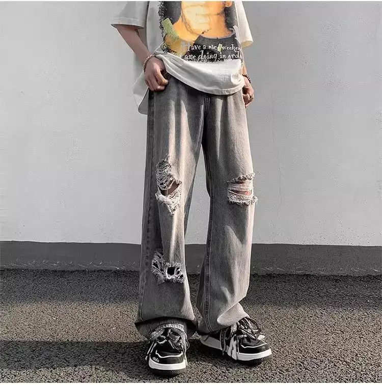 Japanese Brand Leisure washed distressed jeans Size US 32 / EU 48 - 1 Thumbnail
