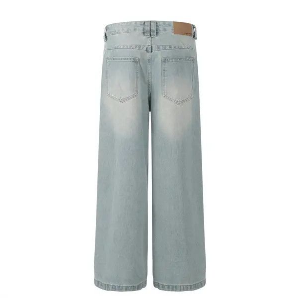 Japanese Brand High street loose straight washed stitching jeans y2k Size US 32 / EU 48 - 3 Thumbnail
