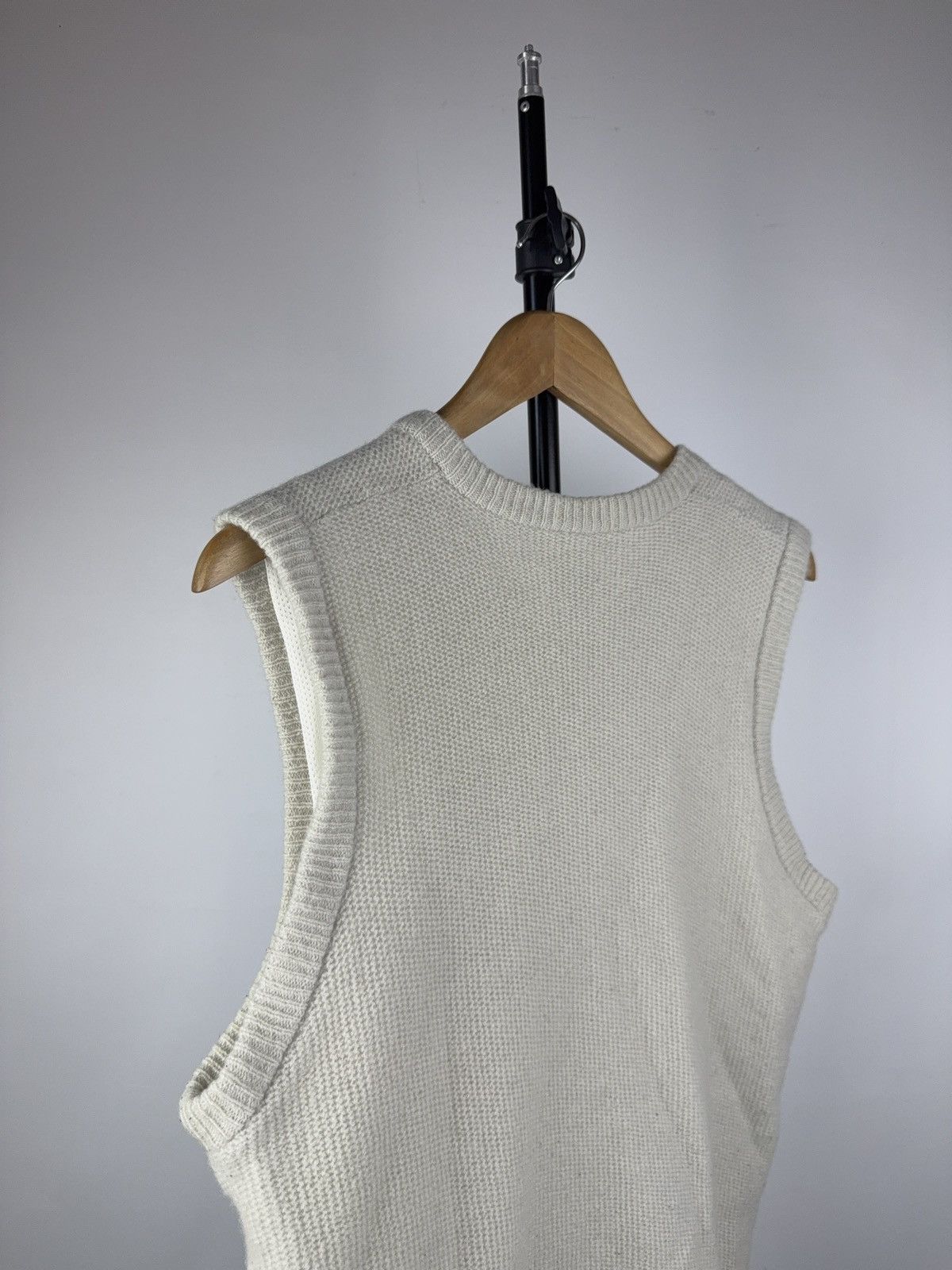 Adidas Vintage 00s Retro Adidas Golf Y2K Cream Wool Vest Size L / US 10 / IT 46 - 7 Thumbnail