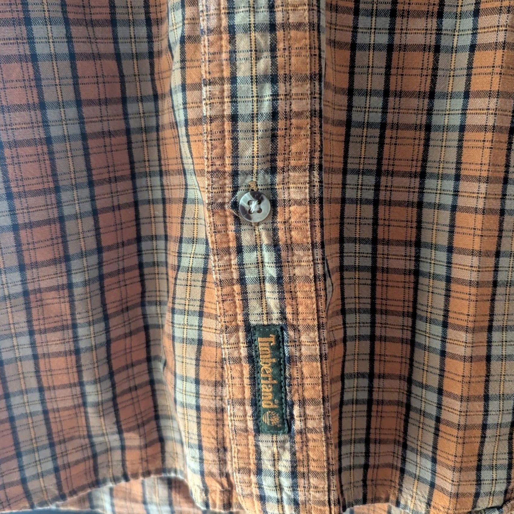 Timberland Timberland Shirt Mens Plaid Long Sleeve Button-Down Orange Tan Green Size M Size US M / EU 48-50 / 2 - 5 Thumbnail
