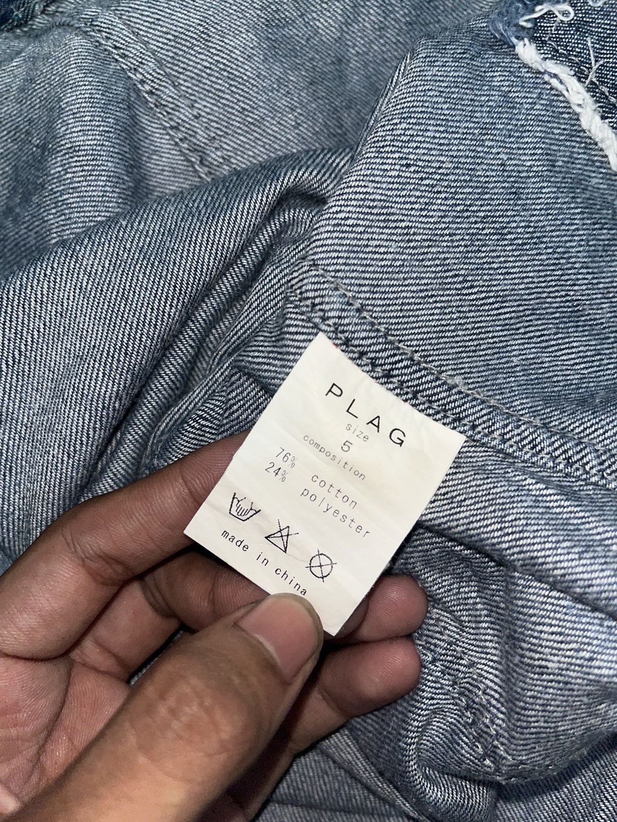 Issey Miyake × Japanese Brand × Tete Homme Plag ! Plag Tete Homme Ripped Denim Shirt Size US M / EU 48-50 / 2 - 9 Thumbnail
