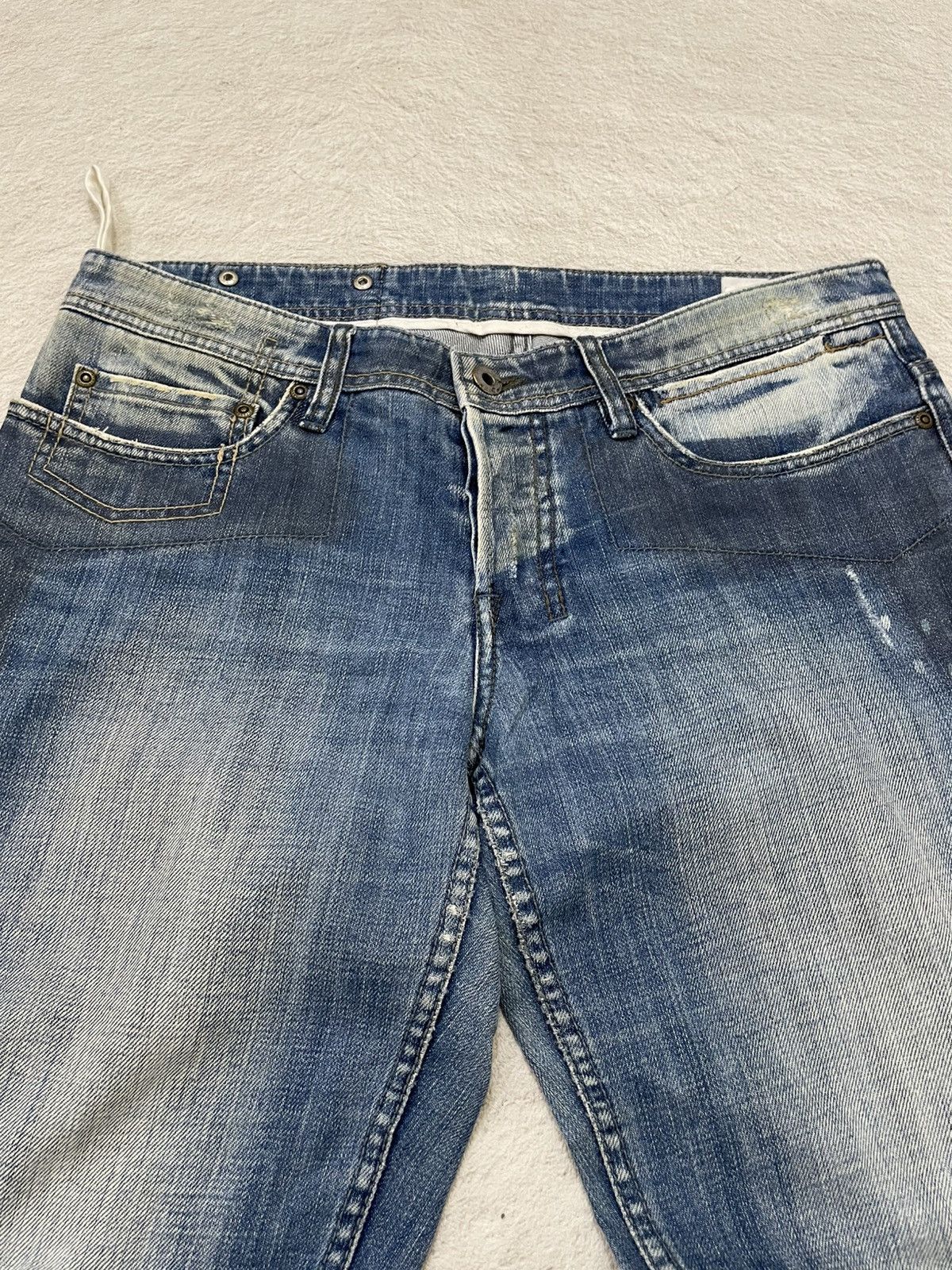 Japanese Brand 2000s Japanese Flare Denim Heavy Fade Distressed Jeans Y2K Size US 33 - 4 Thumbnail