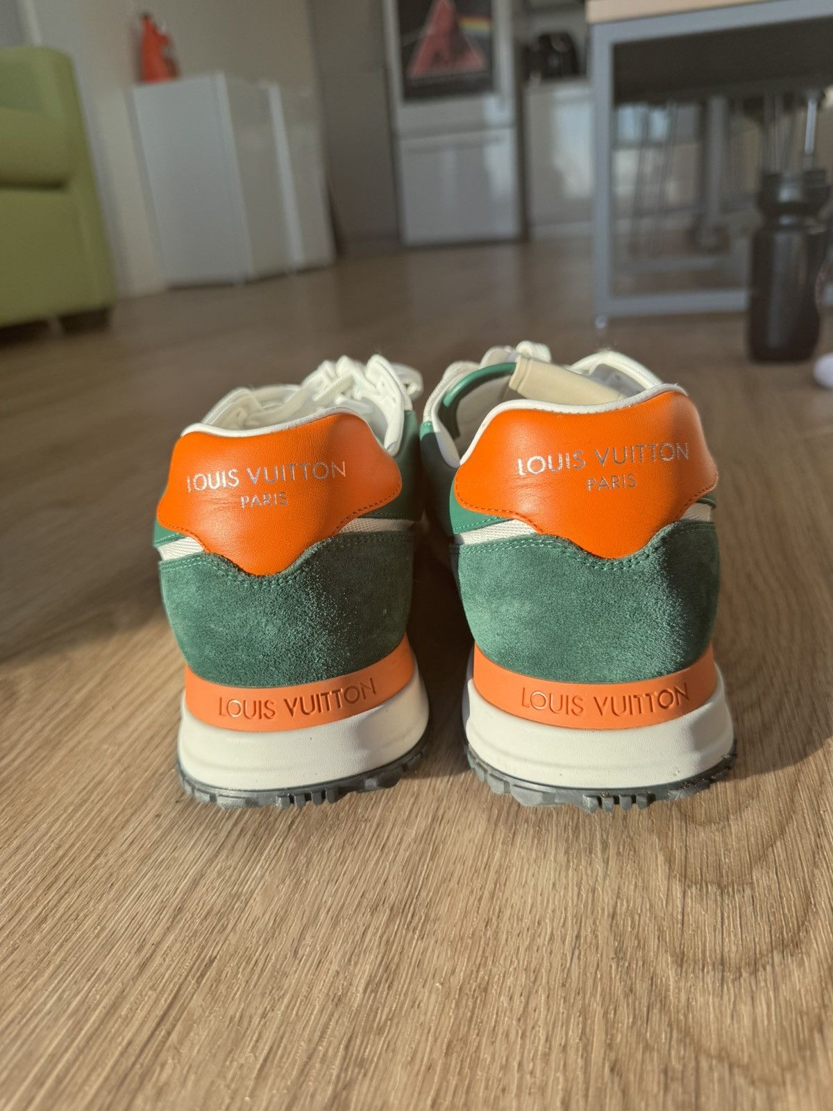 Louis Vuitton Louis Vuitton Run Away Sneaker Monogram Green White Orange 8 Size US 8 / EU 41 - 8 Thumbnail