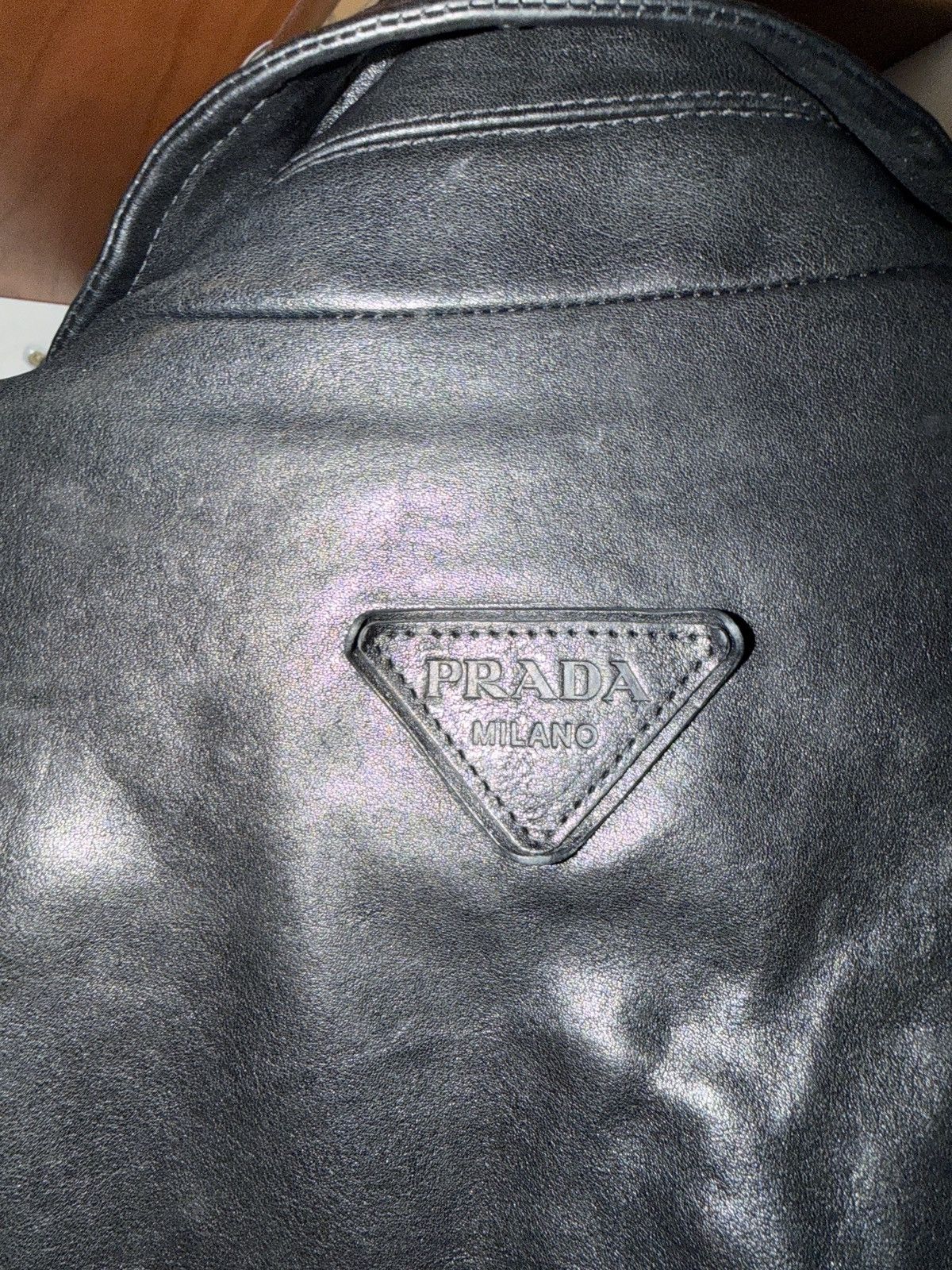 Prada Black Leather Jacket Size US L / EU 52-54 / 3 - 7 Thumbnail