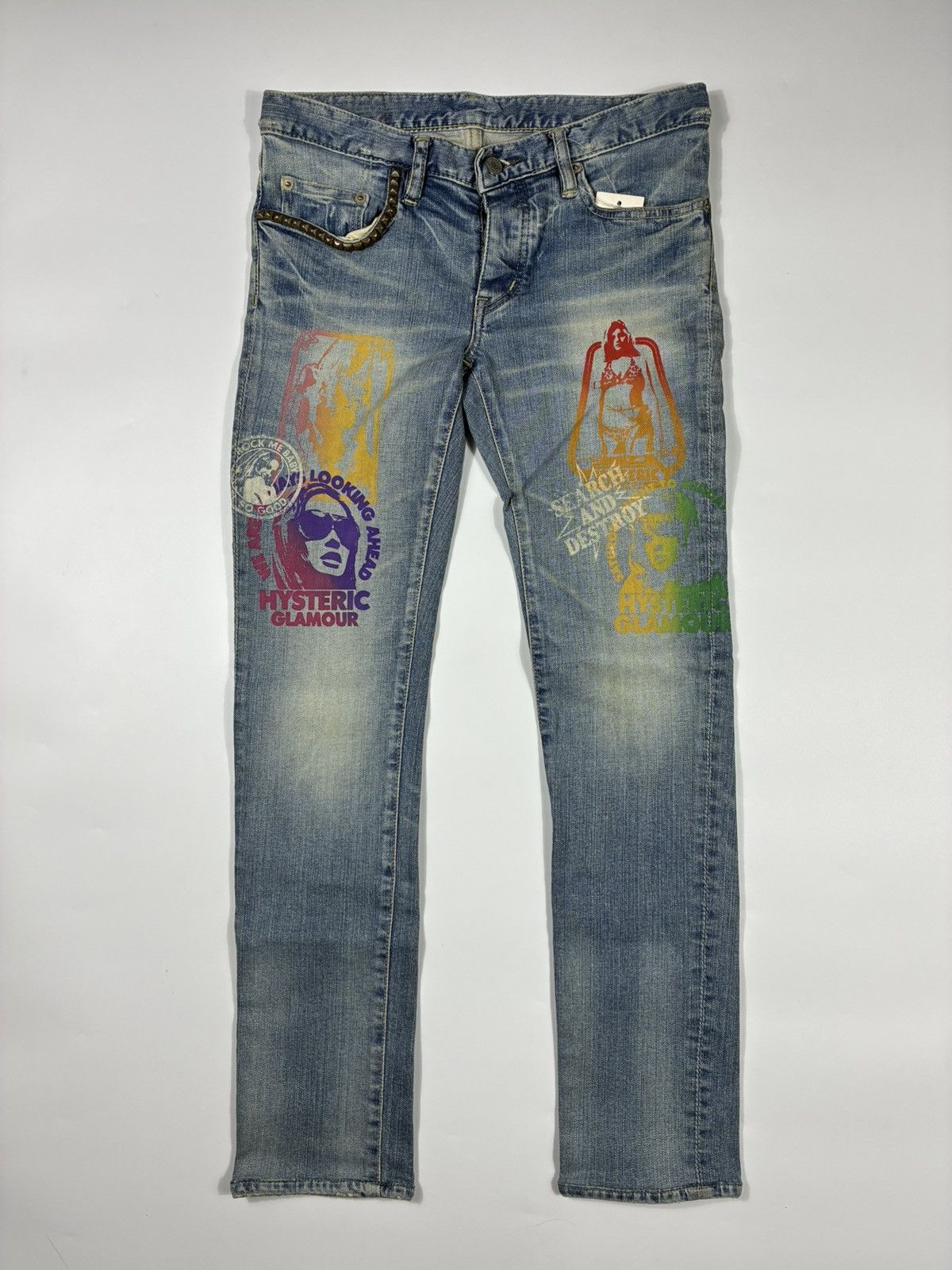 Hysteric Glamour Hysteric Glamour His Denim Studded Pants Size 30" / US 8 / IT 44 - 1 Thumbnail