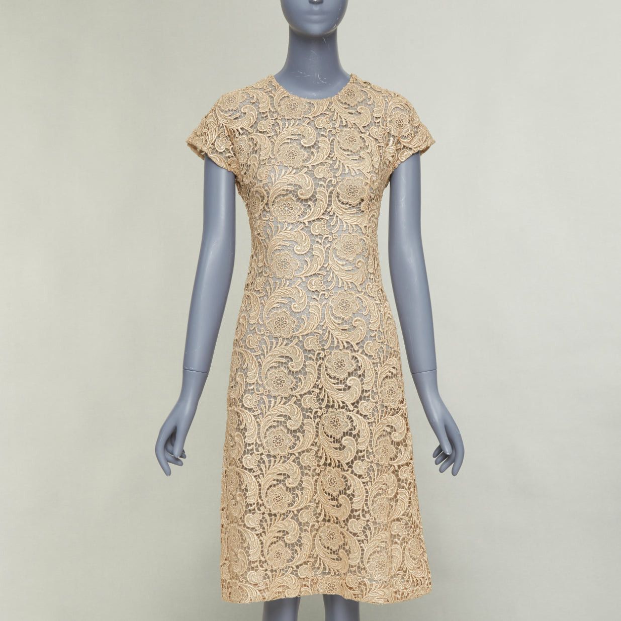 knee length dresses for ladies Prada Silver and Gold Sequin Dress