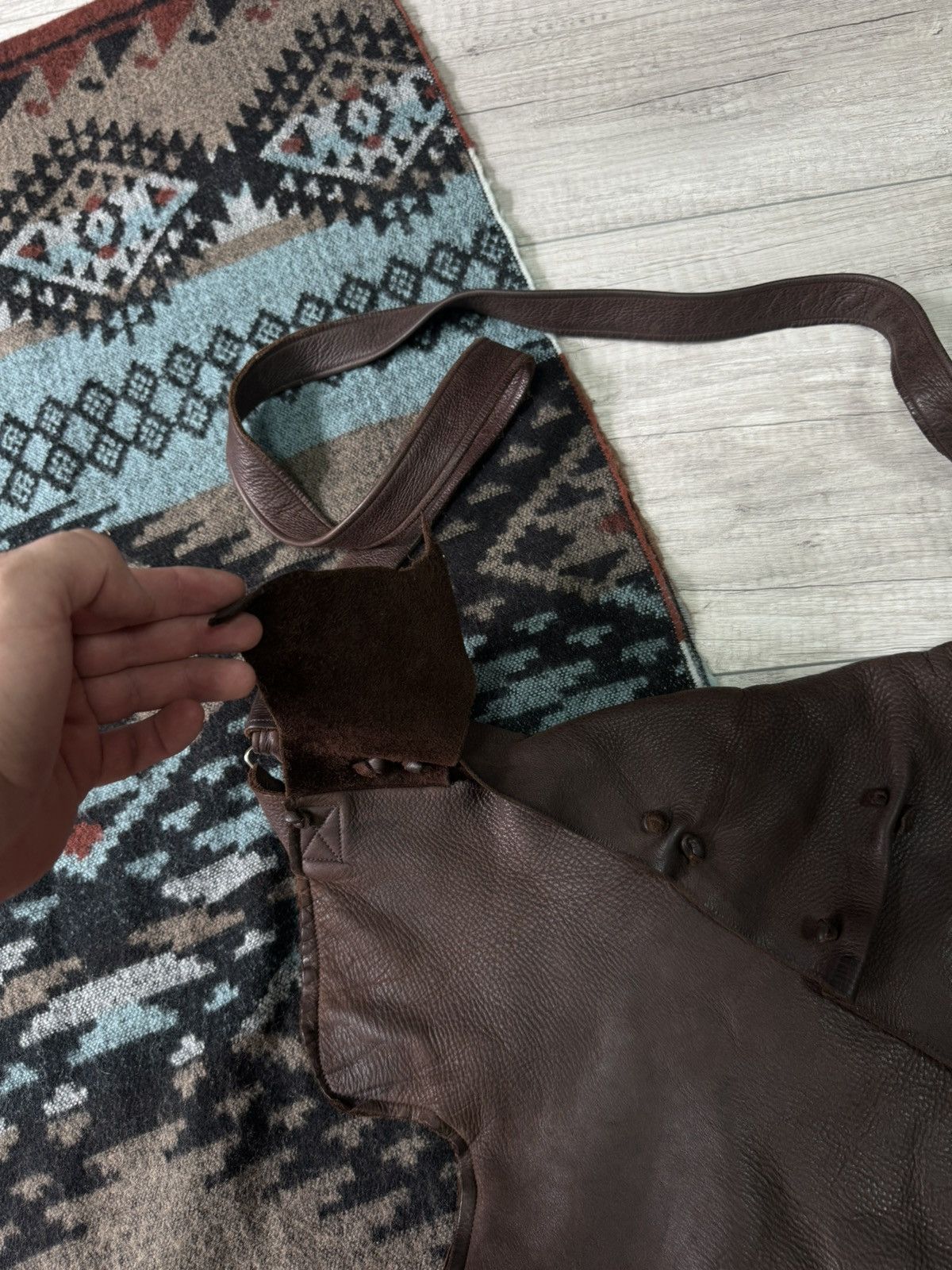 Handmade Vintage Moose Leather Bag Size ONE SIZE - 3 Thumbnail
