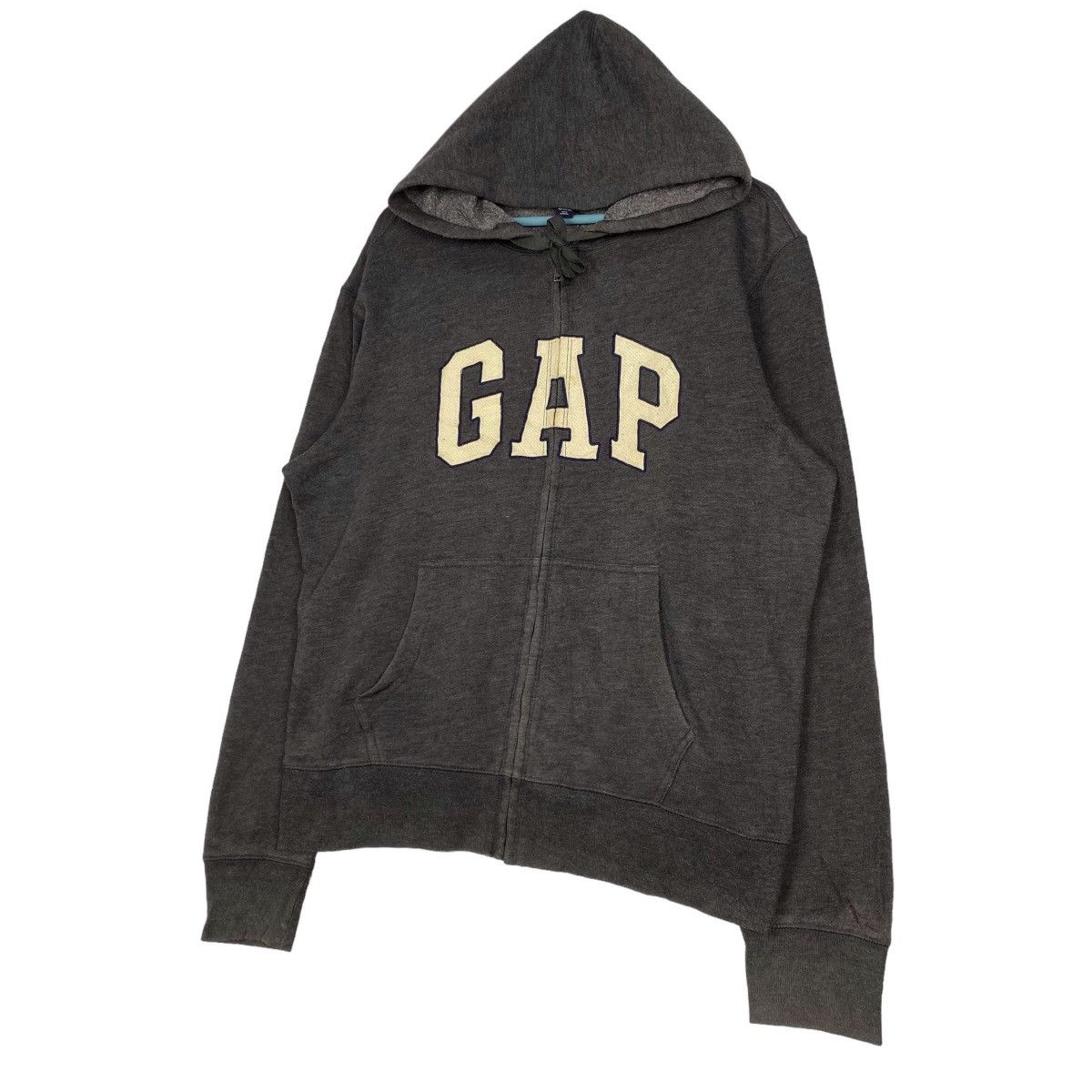Gap × Vintage Vintage GAP Full Zip Hoodie Dark Gray Size L Size US L / EU 52-54 / 3 - 2 Thumbnail