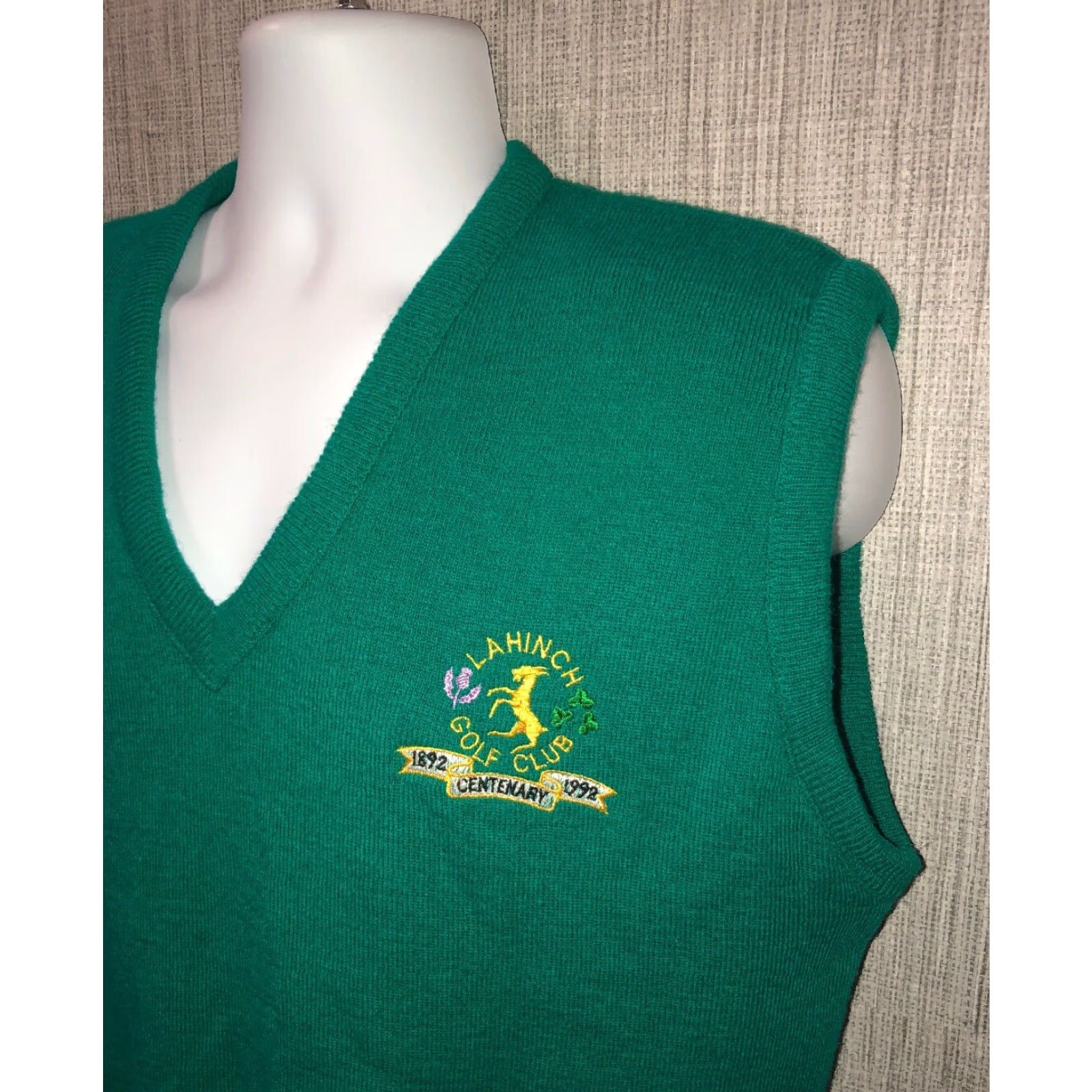 Vintage Kear Keoh Knitwear Mens Green Wool Acrylic V-Neck Sweater XXL Size Ireland Size US XXL / EU 58 / 5 - 2 Thumbnail
