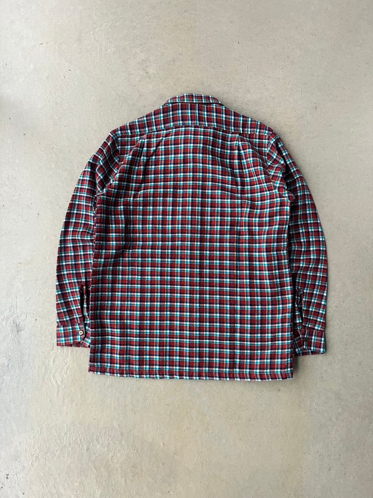 Vintage Vintage 80s Maroon Plaid Cotton Flannel Size US M / EU 48-50 / 2 - 2 Thumbnail