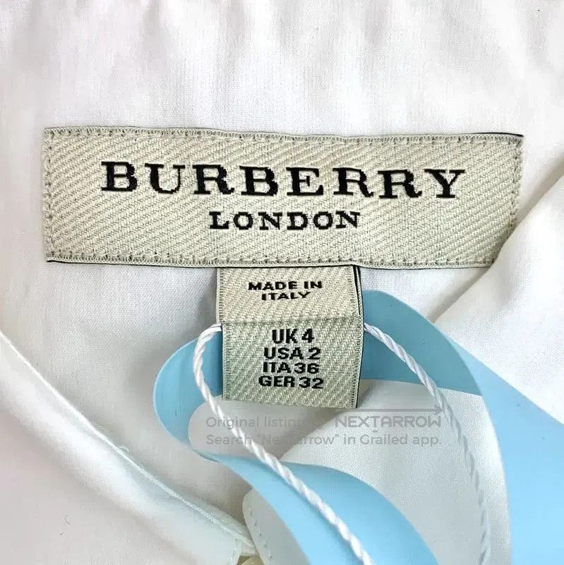 Burberry Burberry White Cotton Blend Long Sleeve Shirt. Size XS / US 0-2 / IT 36-38 - 5 Thumbnail