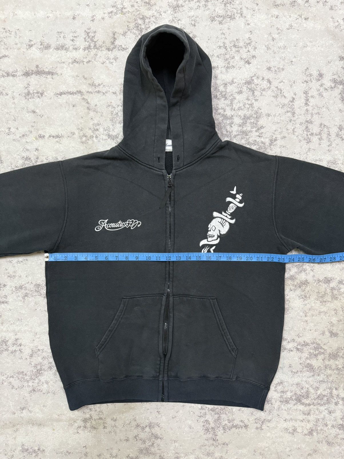 Japanese Brand Acoustic Prominent Skull Zip Up Sweater Hoodie Size US L / EU 52-54 / 3 - 14 Thumbnail