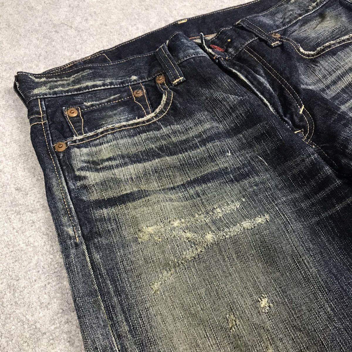 14th Addiction × If Six Was Nine × Le Grande Bleu (L.G.B.) FLARED JAPAN STYLE DISTRESSED BOOT CUT EDWIN DENIM PANTS Size US 34 / EU 50 - 11 Thumbnail