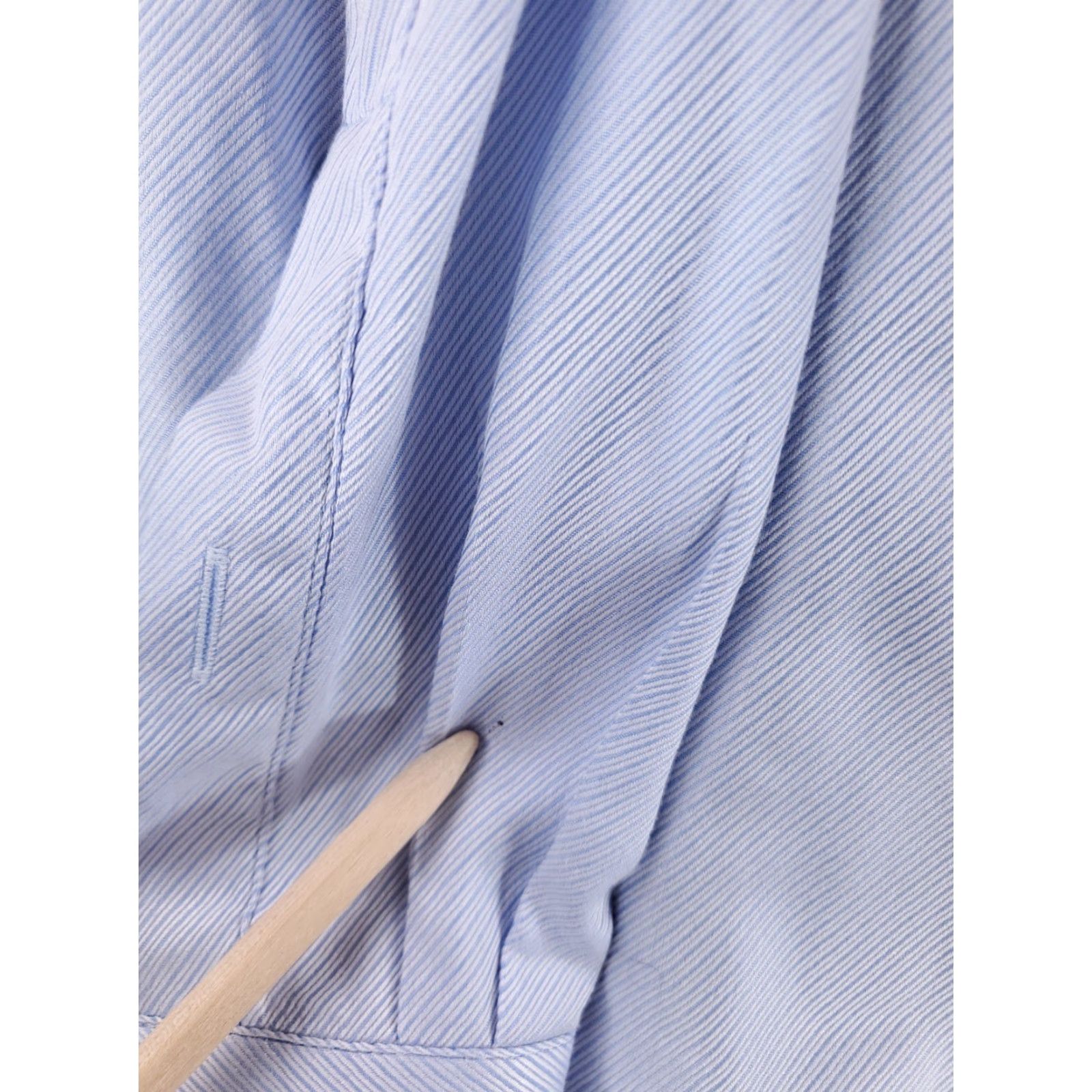 Canali VINTAGE Canali Dress Shirt Button-Up Striped Blue Long Sleeve Mens 42 / 16.5 16.5 Mens Mens, BLUE Diagonal Striped, Pinholes Size 46R - 2 Thumbnail