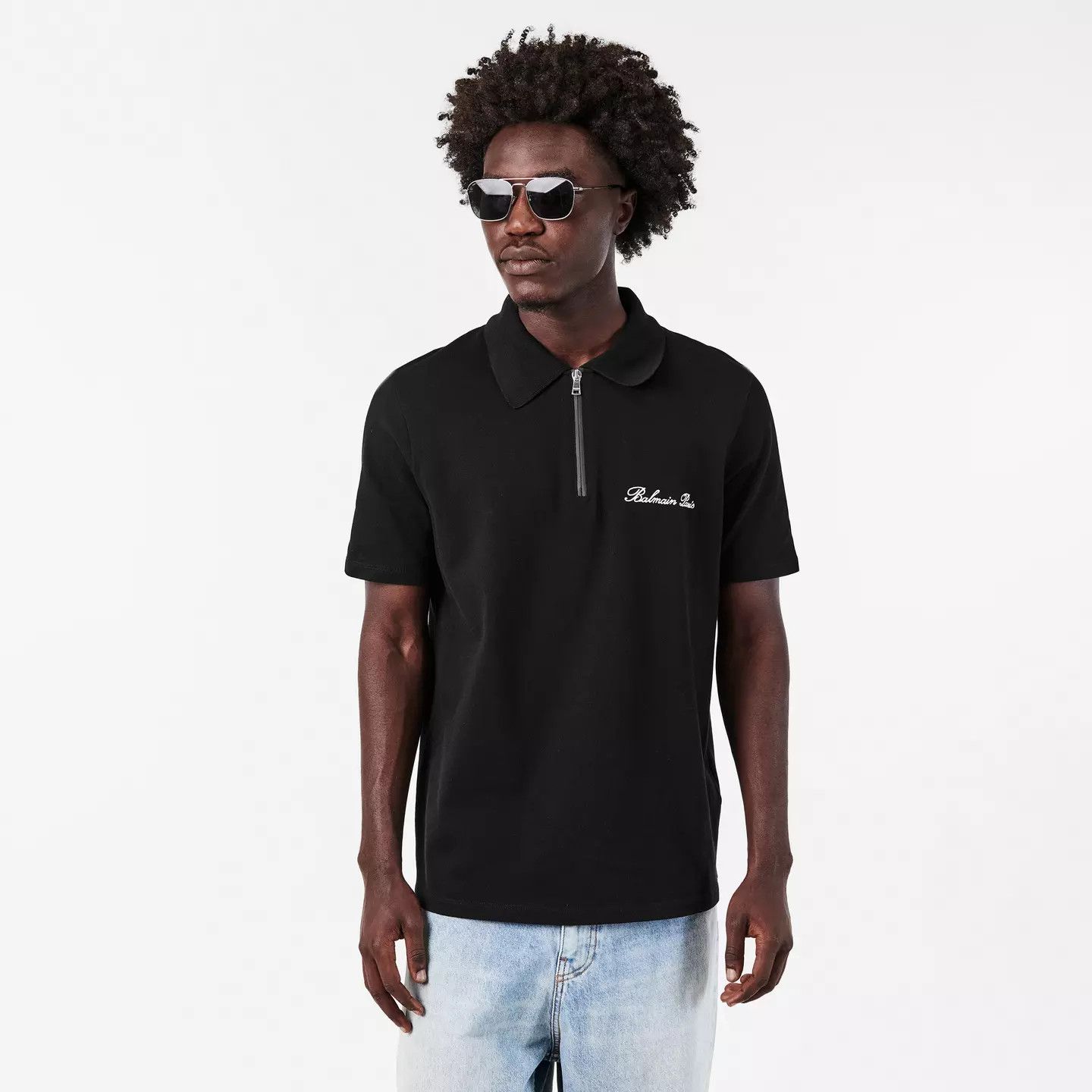Balmain o1g2r1mq0426 Signature Short Sleeve Polo Shirt in Black Size US M / EU 48-50 / 2 - 3 Thumbnail