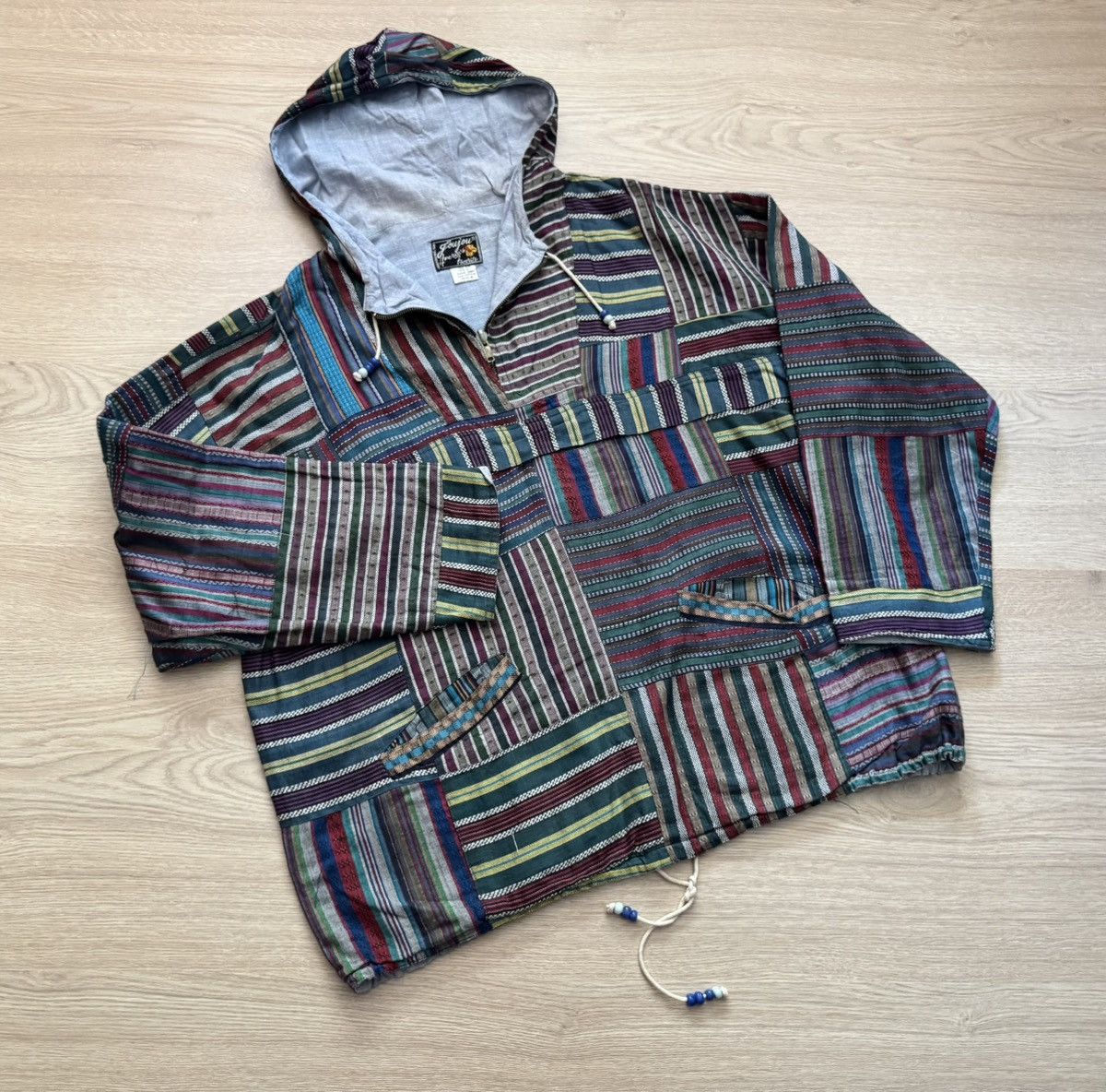 Handmade Vintage 90’s Nepal Patchwork Japanese Handmade Anorak Jacket Size US XL / EU 56 / 4 - 1 Thumbnail