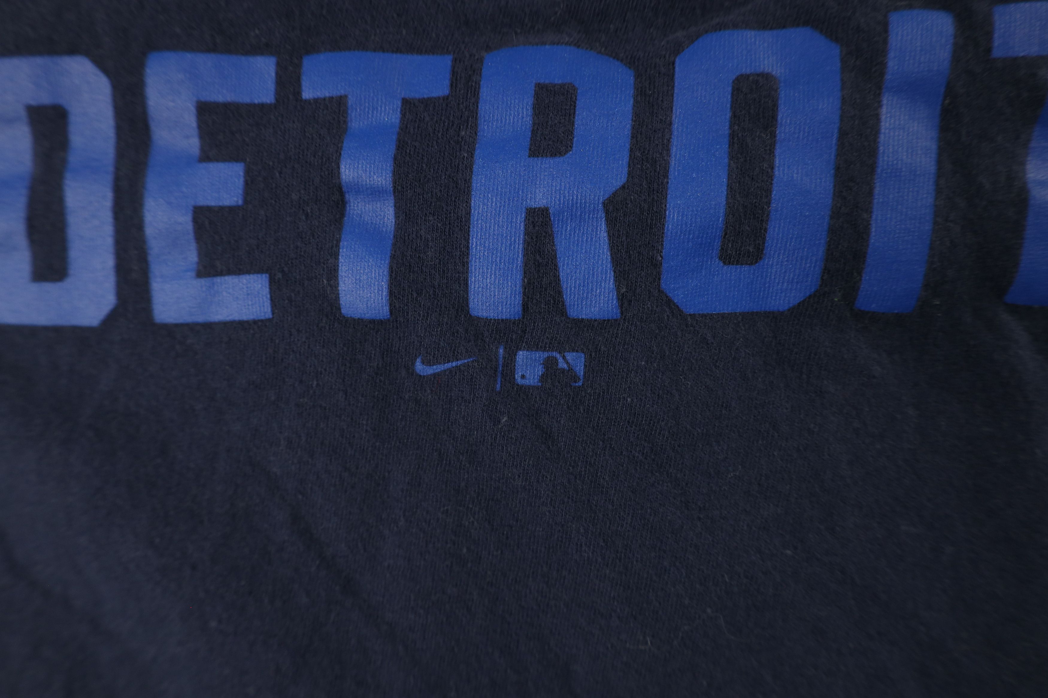 Nike × Vintage Nike Center Swoosh Motor City Detroit Tigers T-Shirt Blue Size US XXL / EU 58 / 5 - 10 Thumbnail