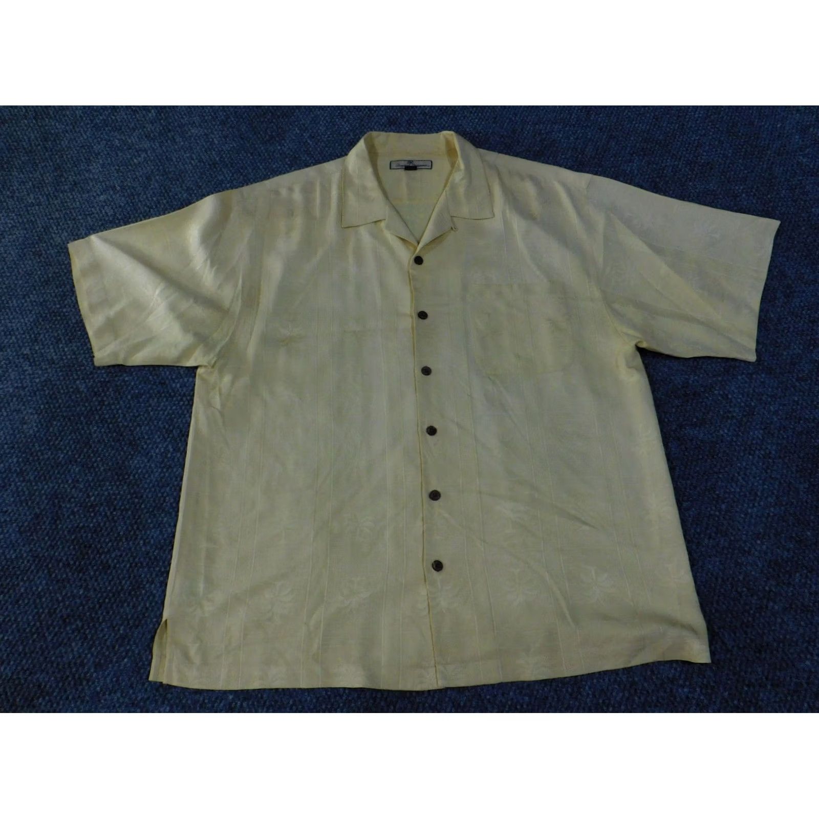 Tommy Bahama Tommy Bahama Shirt Mens XL Yellow Silk Tropical Casual Button Front Short Sleeve Size US XL / EU 56 / 4 - 2 Thumbnail