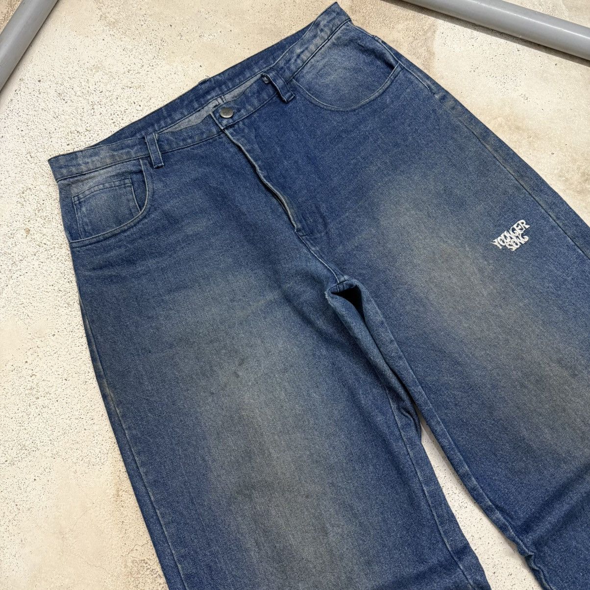 Japanese Brand Wide Leg Ballon Younger Sons Embroidery Denim Pants Size US 32 / EU 48 - 4 Thumbnail