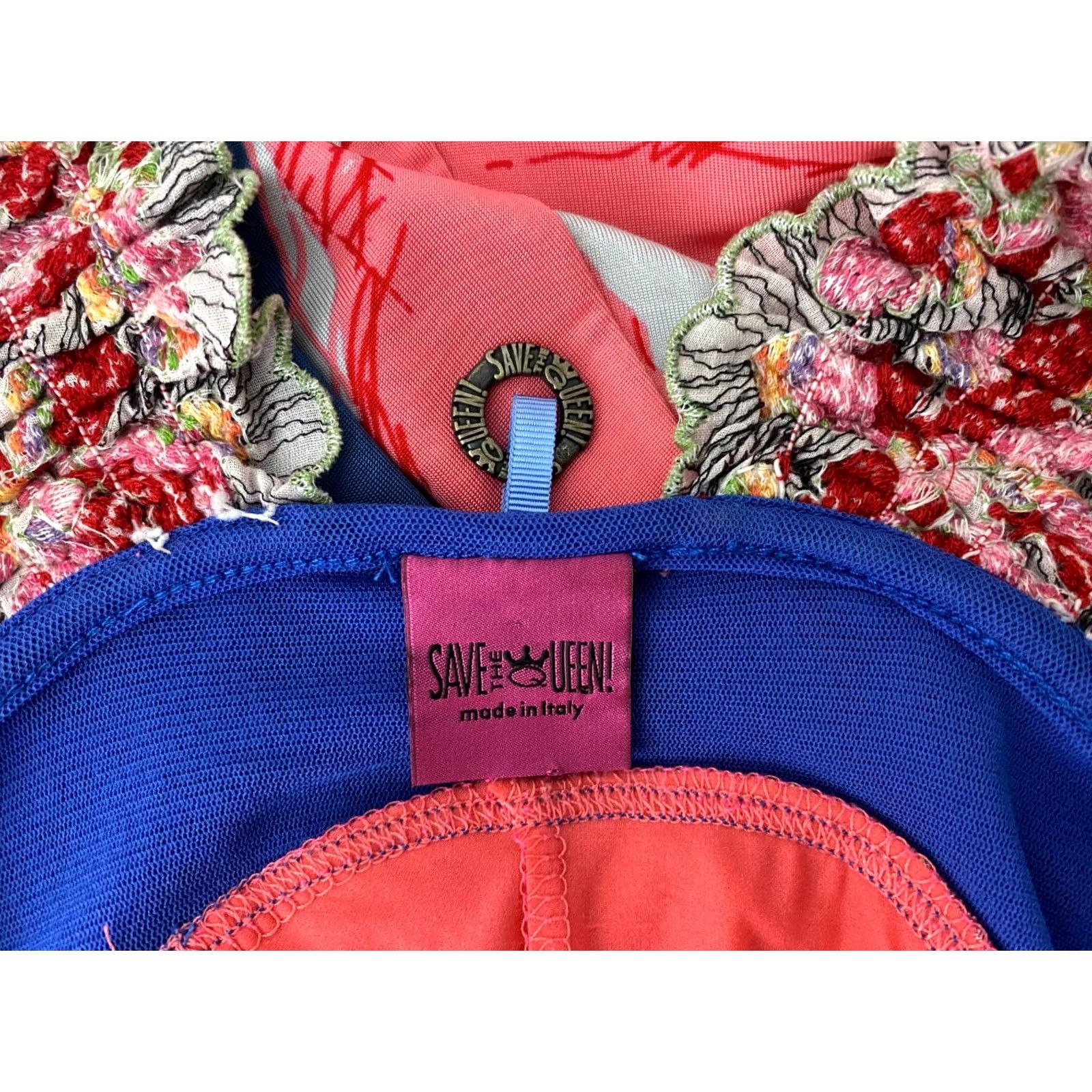 Vintage Save the Queen Dress Womens Red Multicoloured Long L Size L / US 10 / IT 46 - 5 Thumbnail