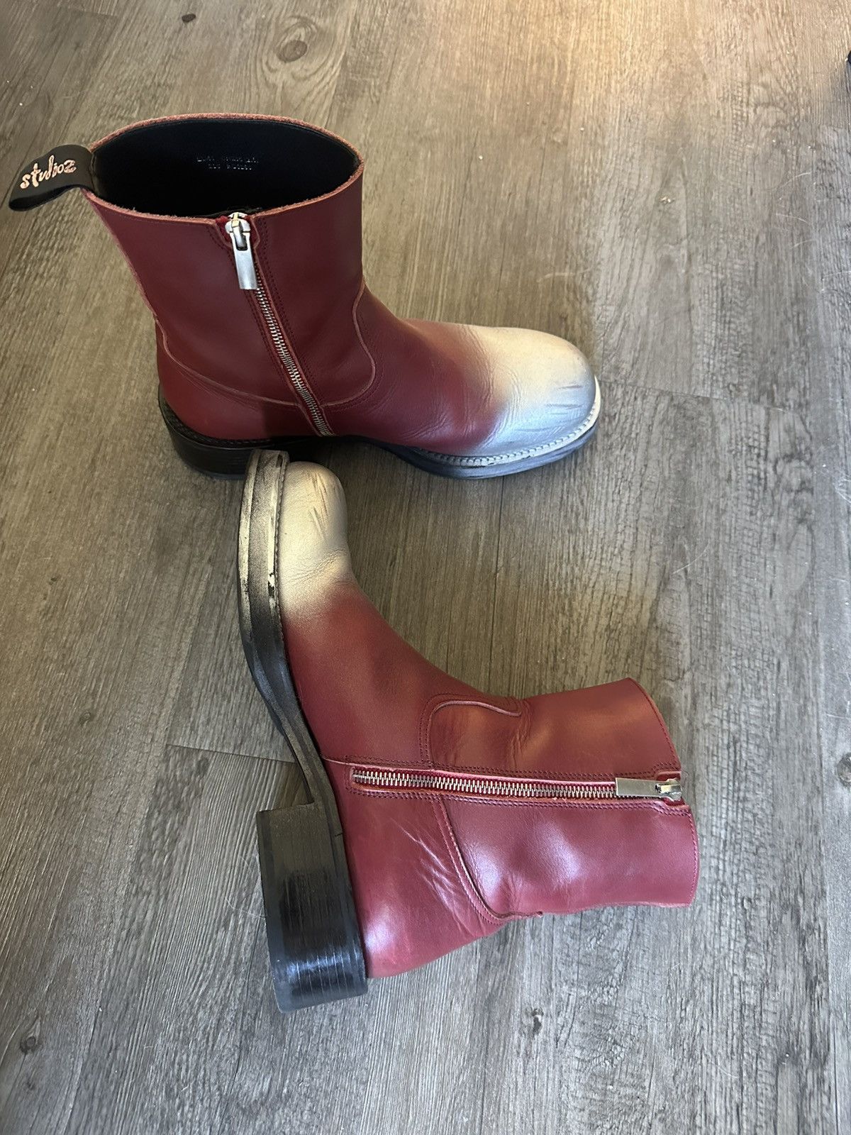 Acne Studios Acne studios leather ankle boot burgundy Size US 9.5 / EU 42-43 - 4 Thumbnail