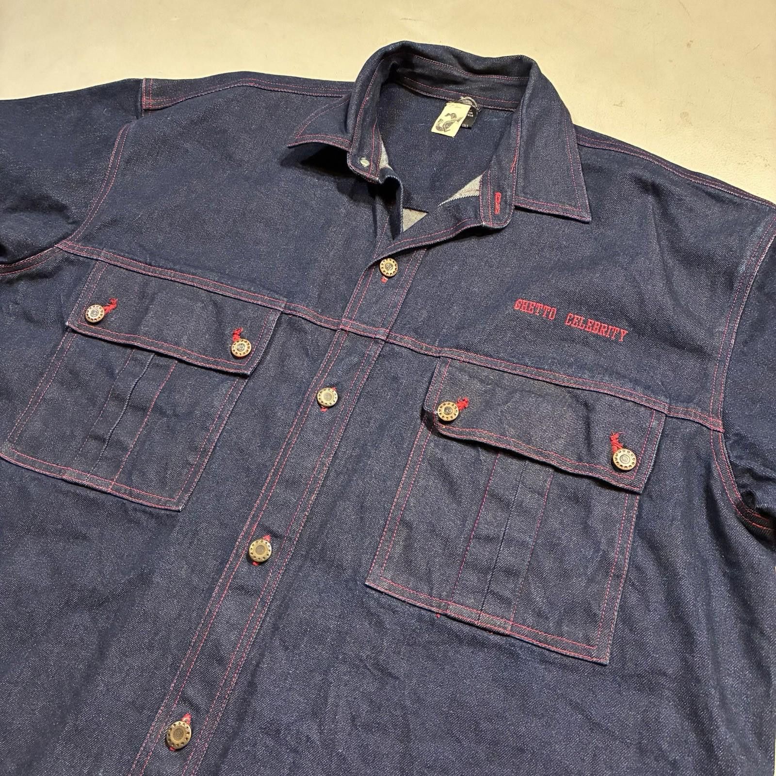 Other Vintage Y2K Ghetto Celebrity Oversized Denim Shirt Size US XL / EU 56 / 4 - 4 Thumbnail