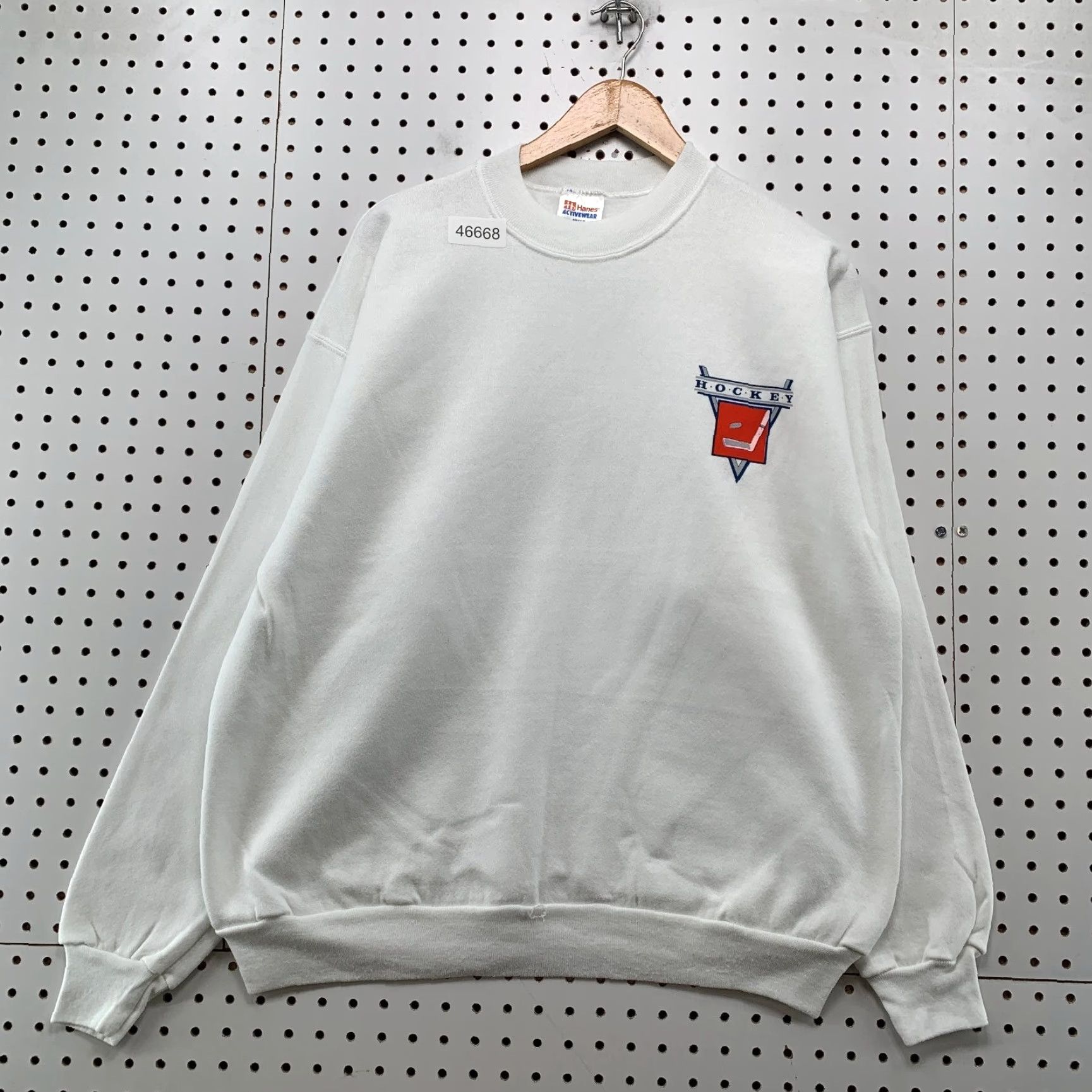 Hanes VINTAGE Hanes Sweatshirt Hockey Mens XL White 90s Knit Fleece Coaches Known Score USA Mens Size US XL / EU 56 / 4 - 3 Thumbnail