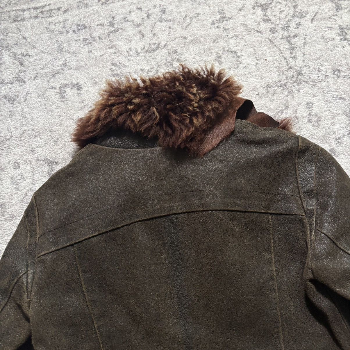 Le Grande Bleu (L.G.B.) LGB Le Grande Bleu Fur Collar Flight Leather Jacket | Size 0 Size US XS / EU 42 / 0 - 8 Thumbnail