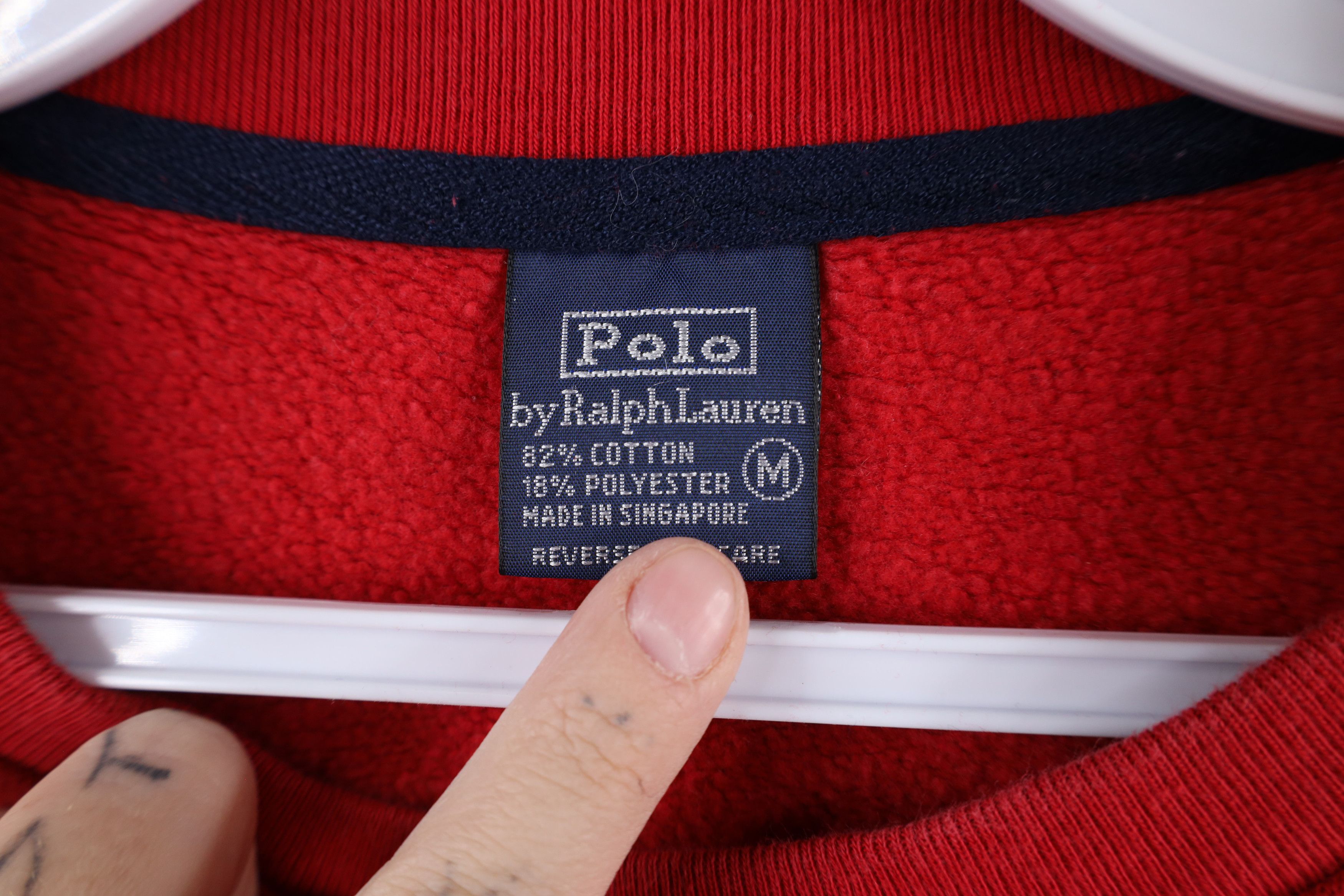 Ralph Lauren × Vintage Vintage 90s Ralph Lauren Faded Crewneck Sweatshirt Red Size US M / EU 48-50 / 2 - 7 Thumbnail