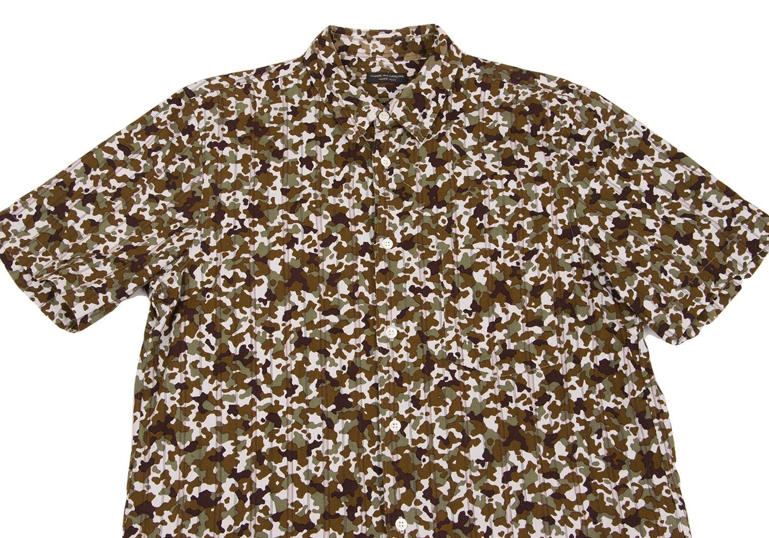 Comme des Garcons Homme Plus Camouflage Pattern Short Sleeve Shirt in Light Gray Khaki Size US M / EU 48-50 / 2 - 2 Thumbnail
