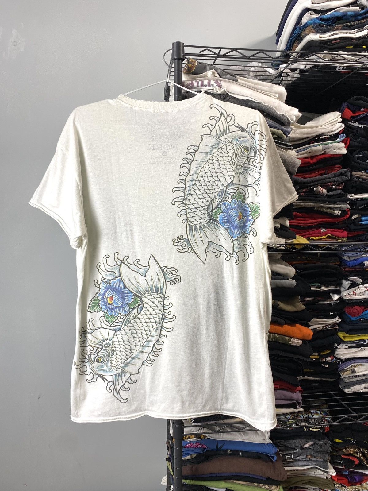 Christian Audigier Vintage Japan Style Fish Prints T Shirt Ed Hardy Style Size US L / EU 52-54 / 3 - 2 Thumbnail