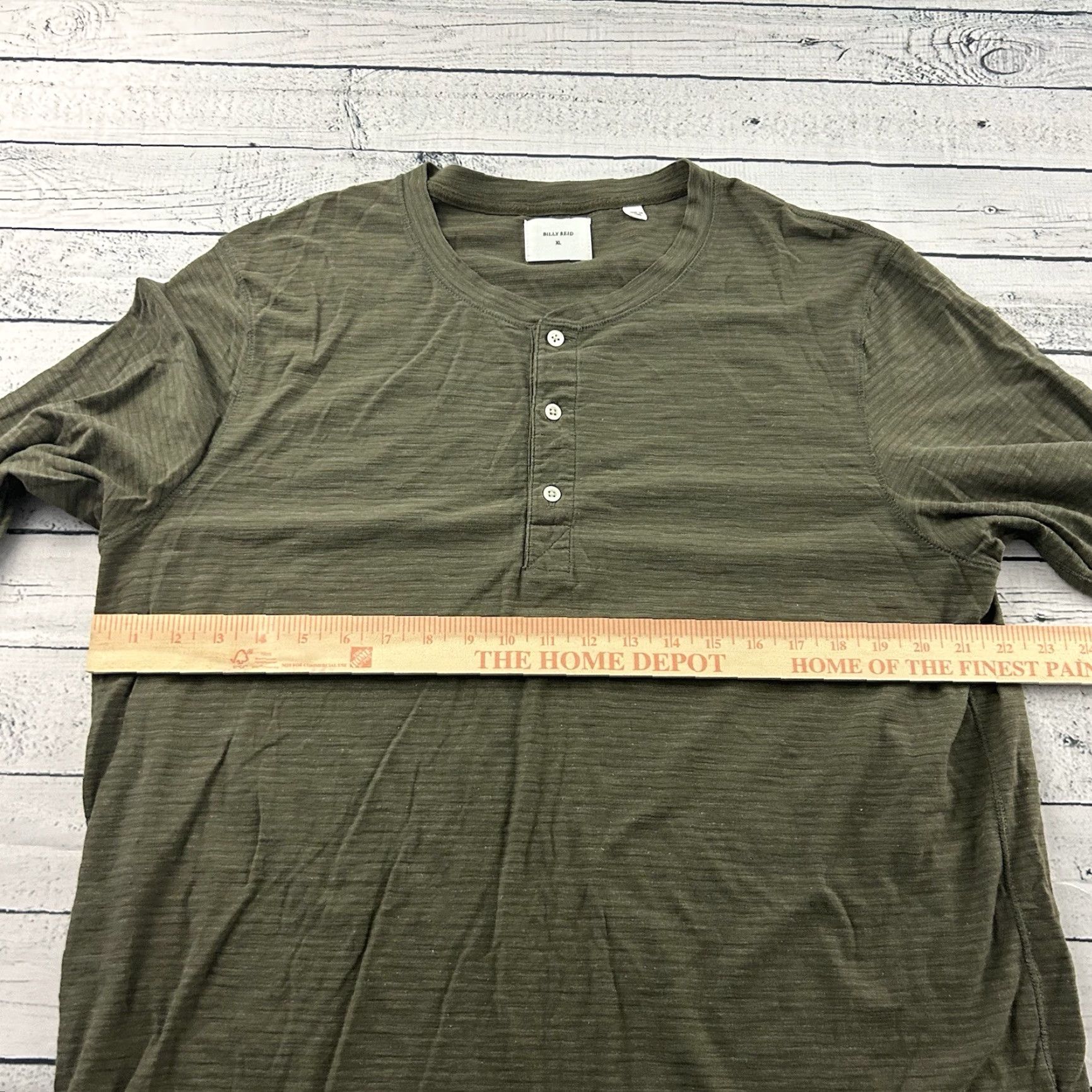 Billy Reid Billy Reid Long Sleeve Striped Button-Up Henley Shirt Men's XL Green Size US XL / EU 56 / 4 - 4 Thumbnail