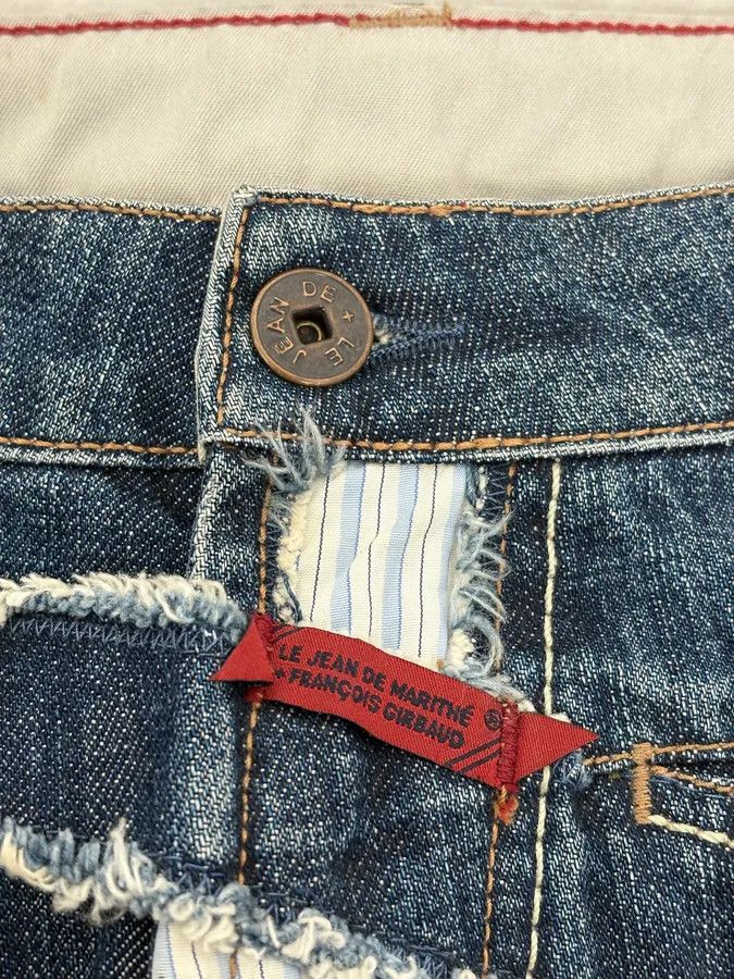 Marithe + Francois Girbaud 2000s Marithé + François Girbaud Blue Distressed Denim Jeans Size US 34 / EU 50 - 8 Thumbnail